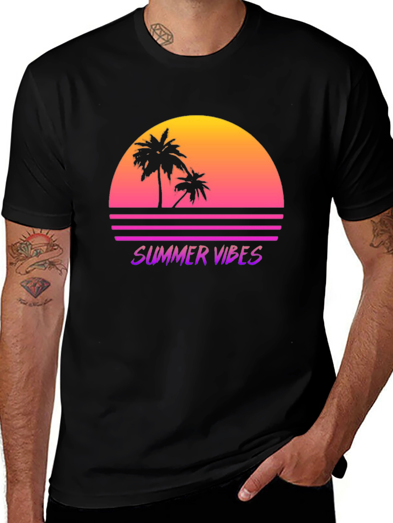 Summer Vibes Retro Sunset T-Shirt