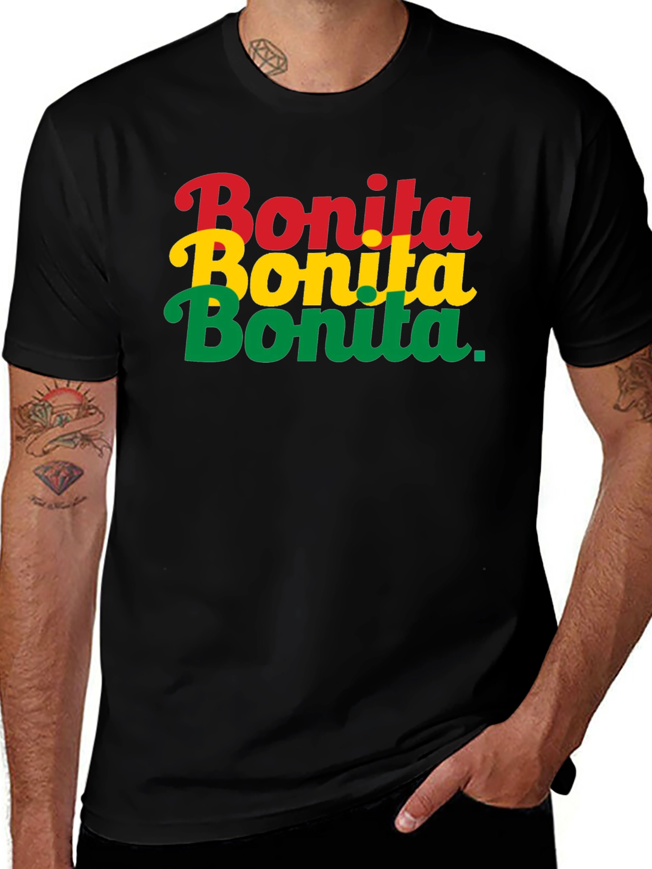 Variant 23 of Bonita Graphic Tee - Rasta Color T-Shirt