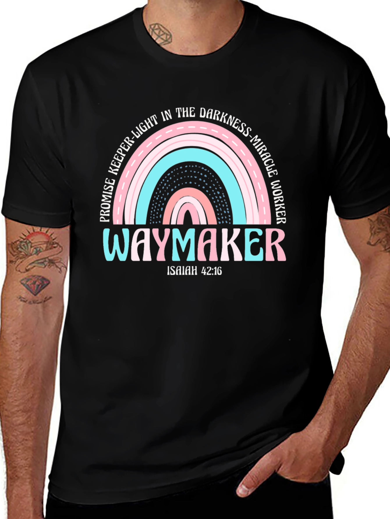 Waymaker Rainbow Graphic Tee - Isaiah 42:16