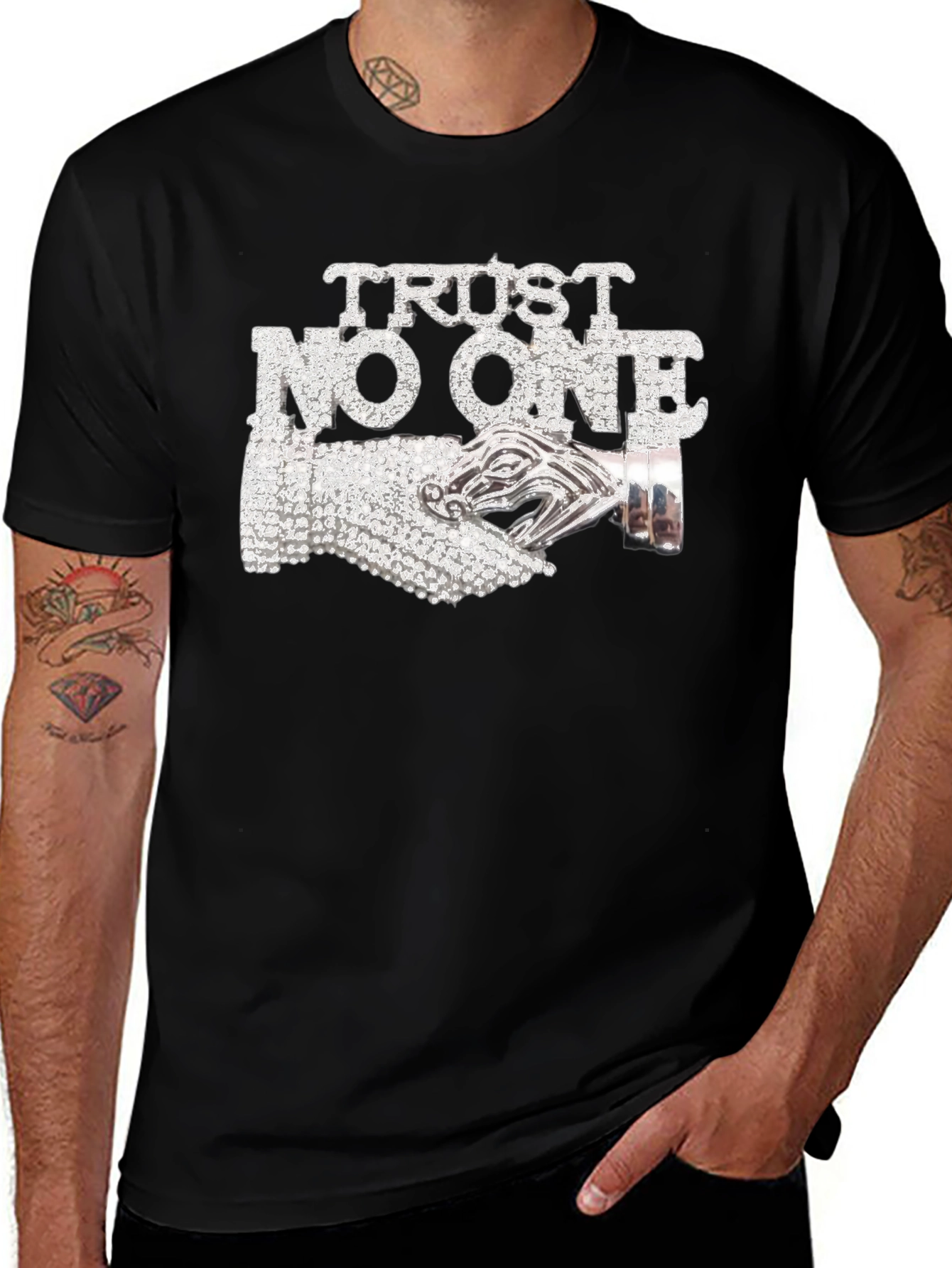 Variant 10 of Trust No One Graphic Print T-Shirt