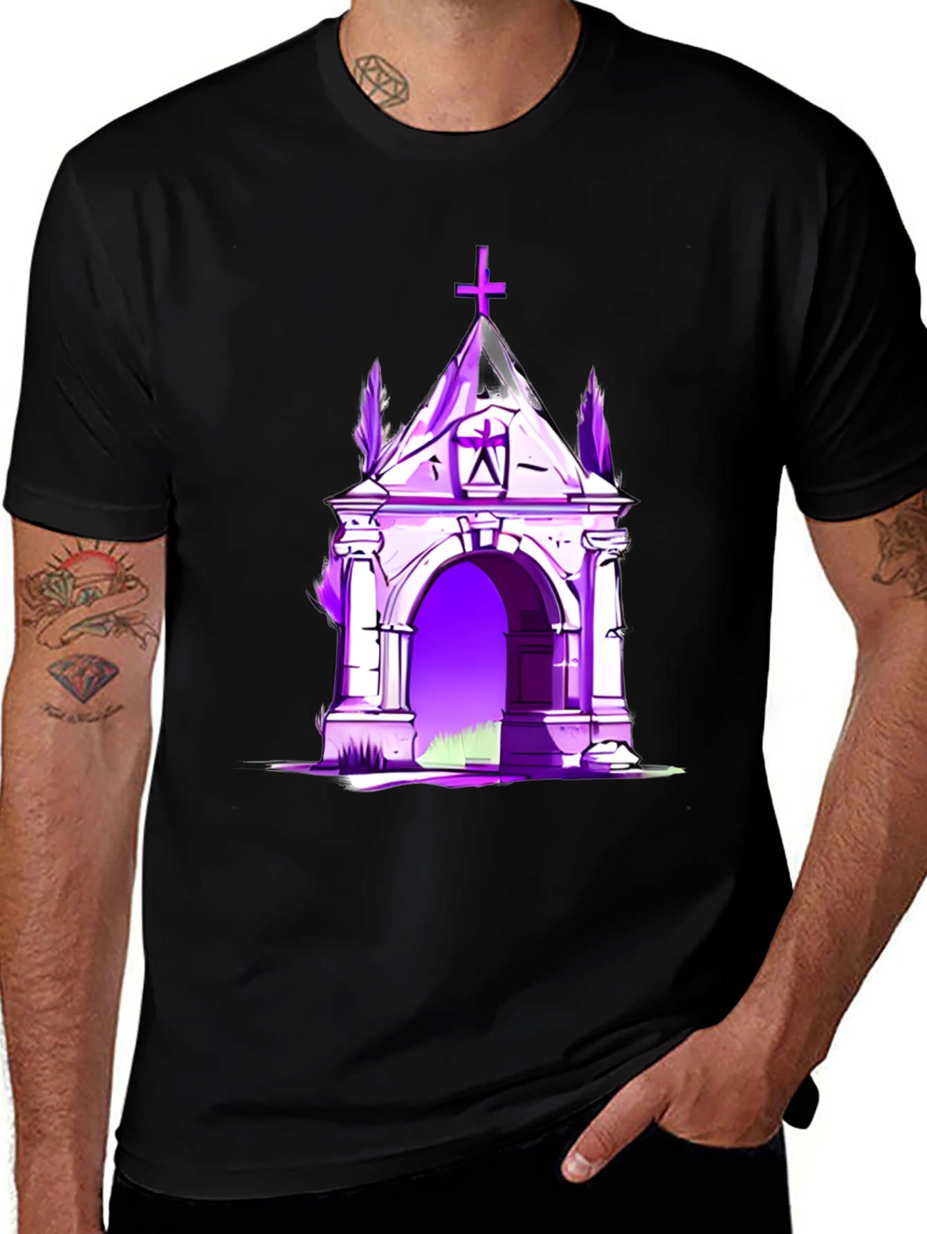 Variant 5 of Gothic Archway T-Shirt - Dark & Edgy Style
