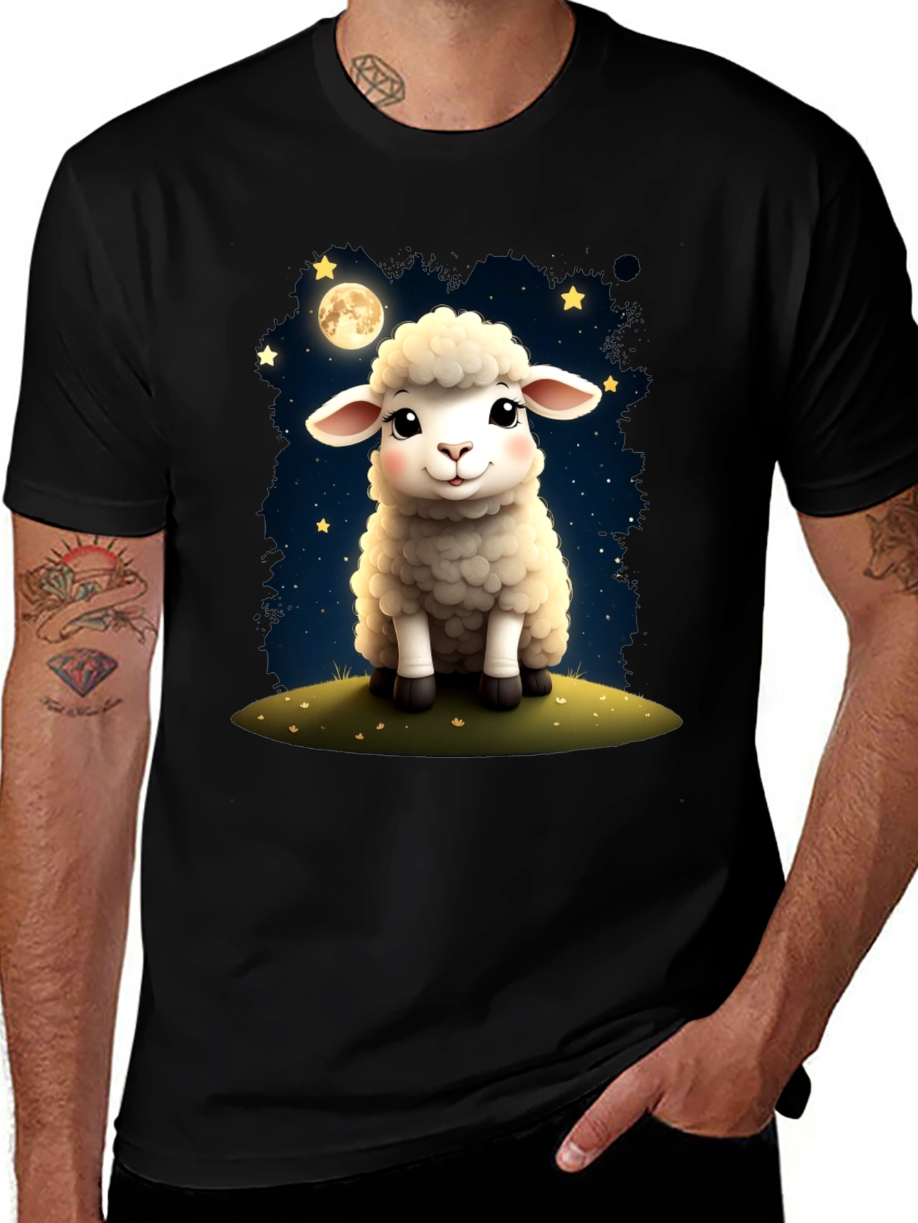 Variant 15 of Cute Sheep Under the Moon T-Shirt