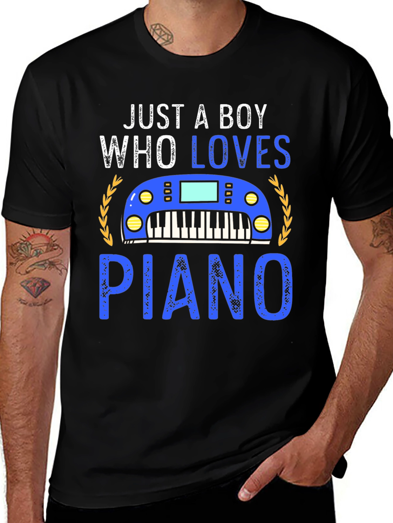 Variant 24 of Just a Boy Who Loves Piano Graphic Tee