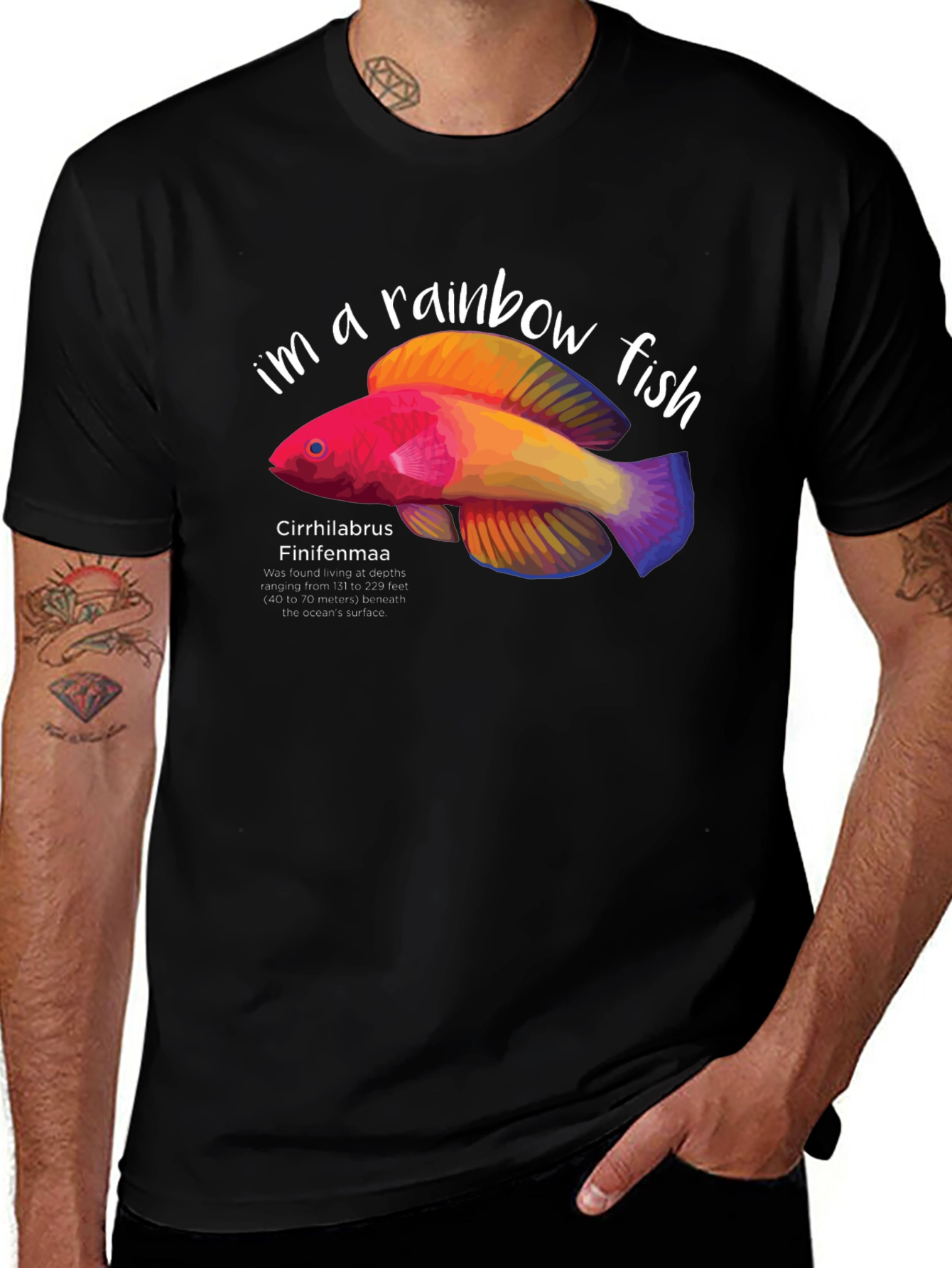 Variant 23 of Rainbow Fish Graphic T-Shirt - Marine Life Tee