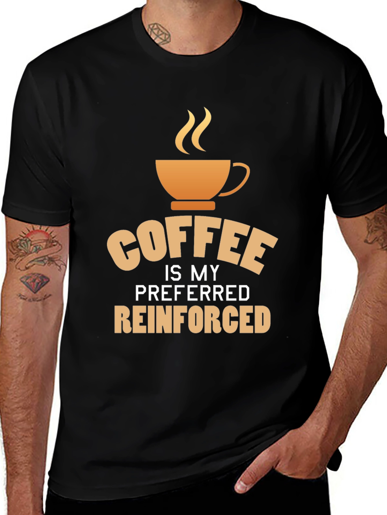Variant 23 of Coffee is My Preferred Reinforced T-Shirt