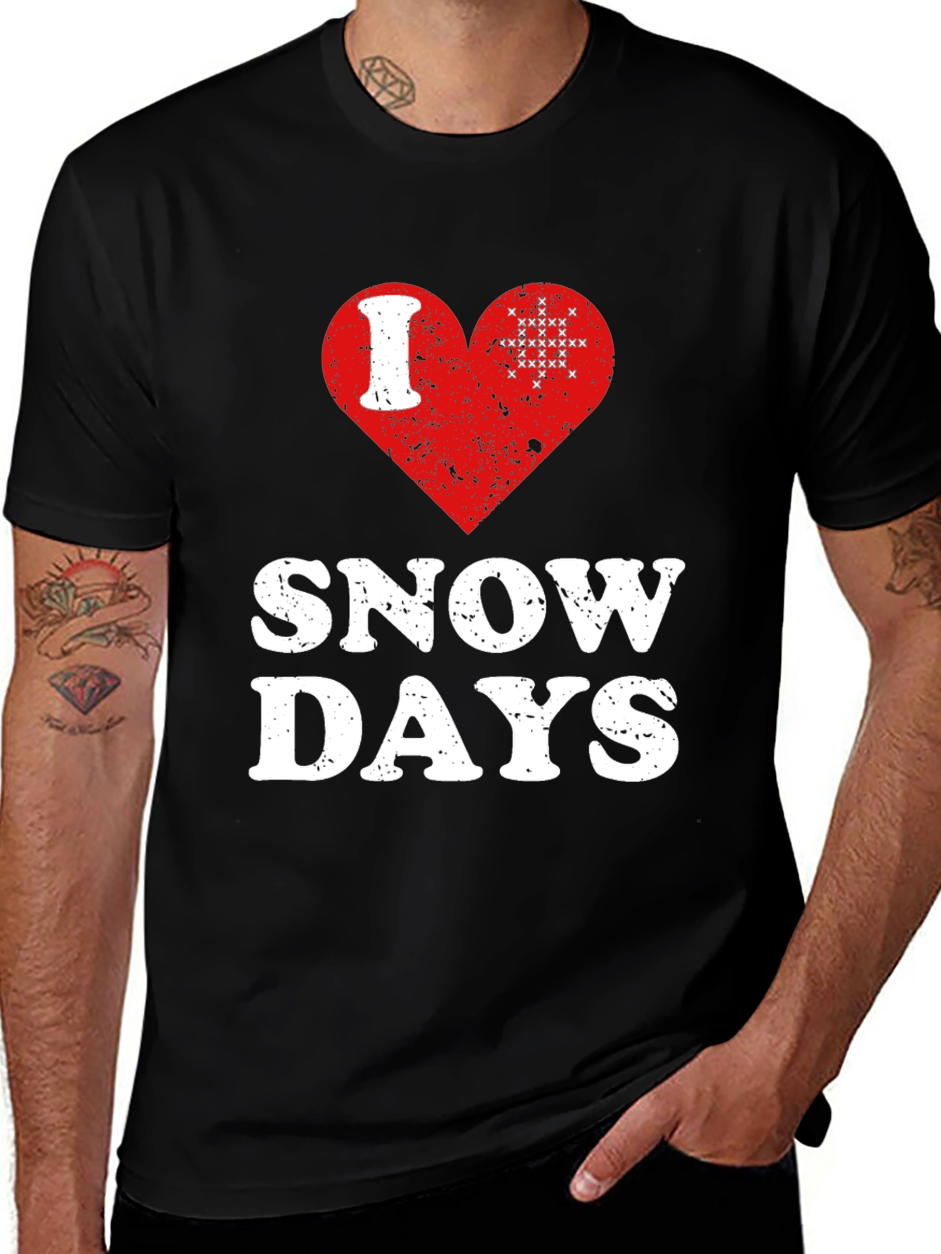 Variant 7 of I Love Snow Days T-Shirt Black