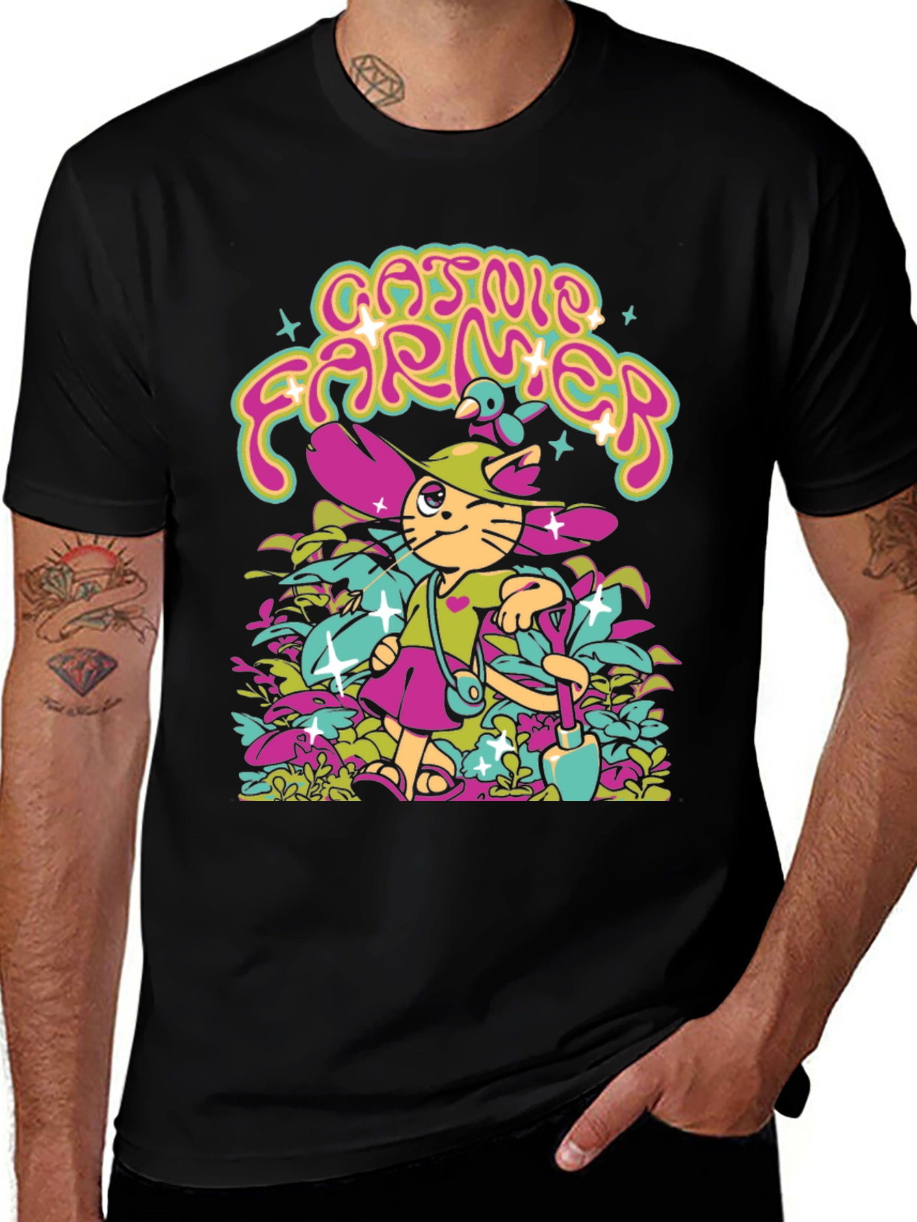 Variant 4 of Cosmic Farmer Graphic T-Shirt