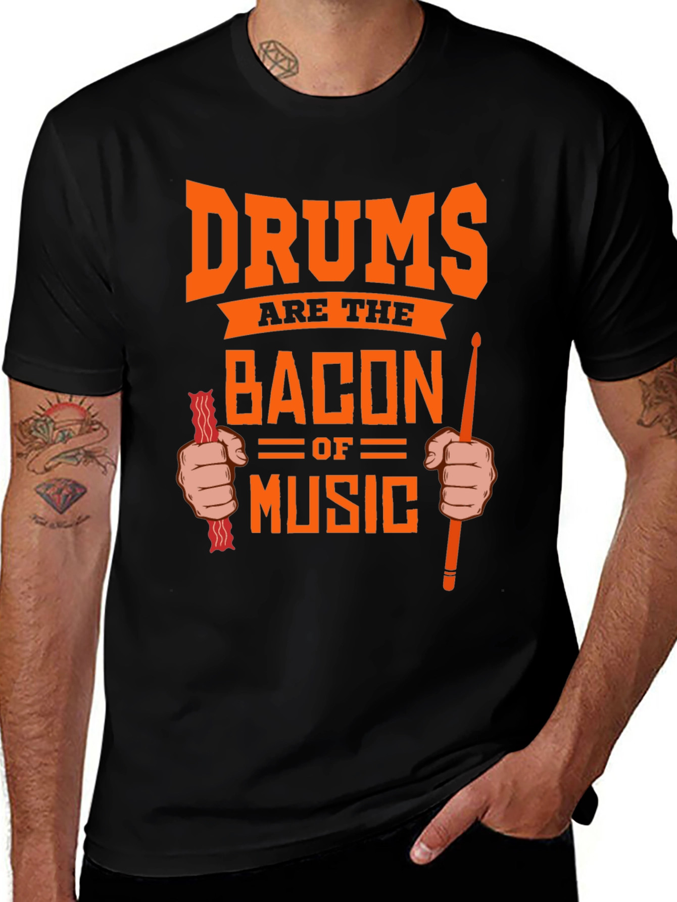 Variant 28 of Drums Are The Bacon of Music Graphic T-Shirt