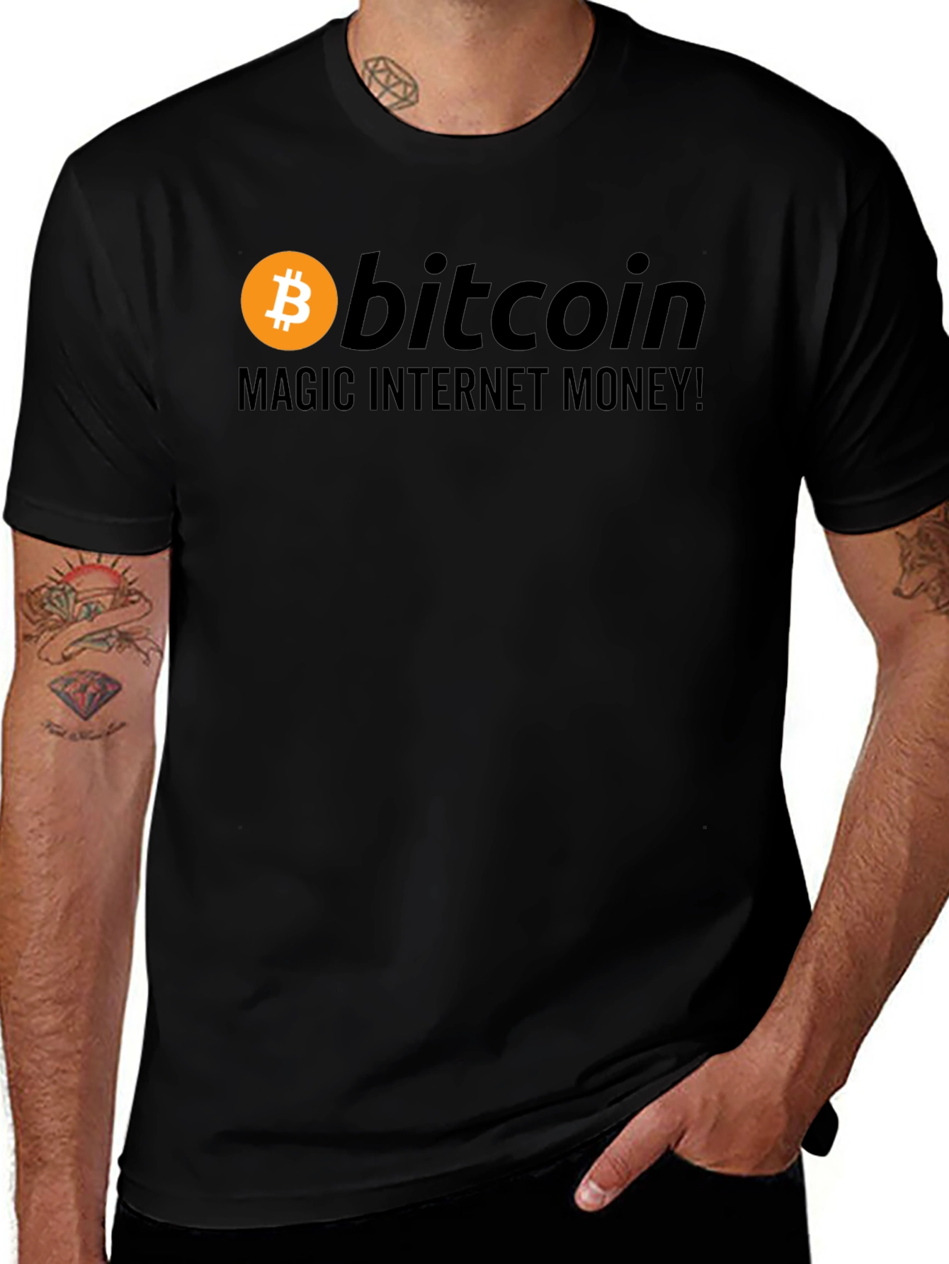 Bitcoin Magic Internet Money Black T-Shirt