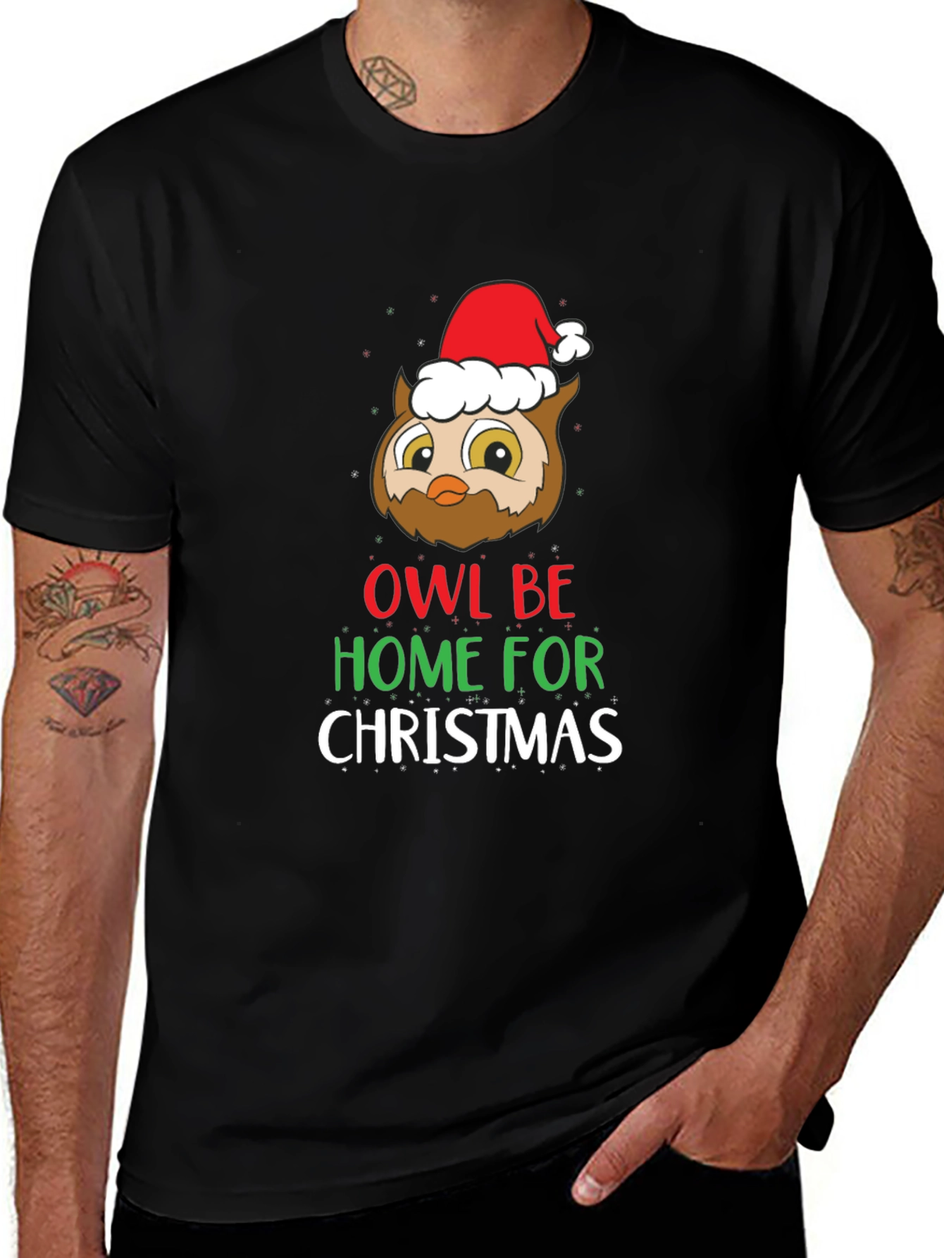 Owl Be Home for Christmas T-Shirt - Holiday Tee