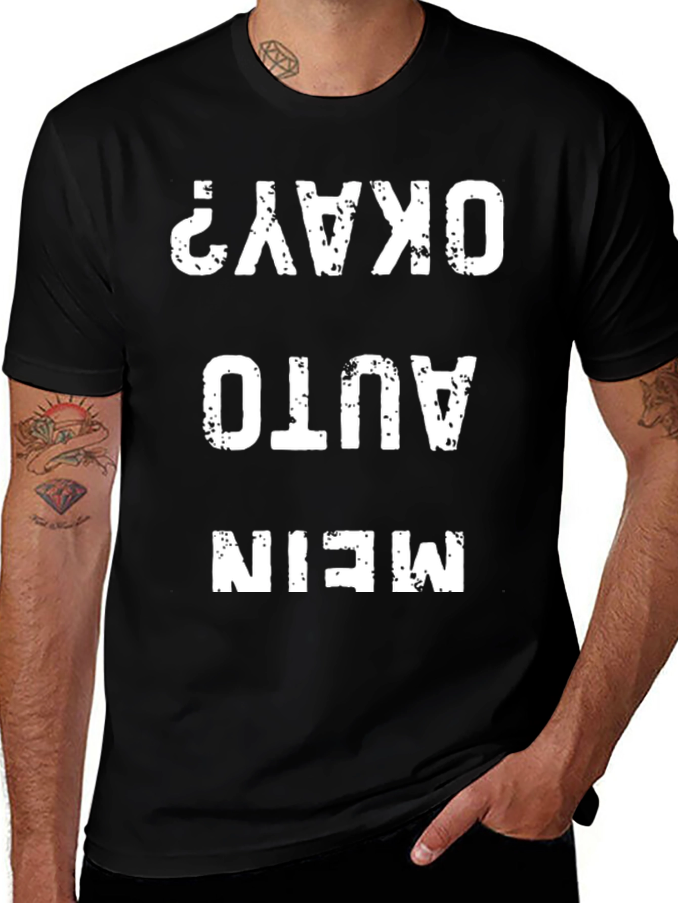 Mein Auto Okay? Graphic Tee - Quirky German Humor Shirt