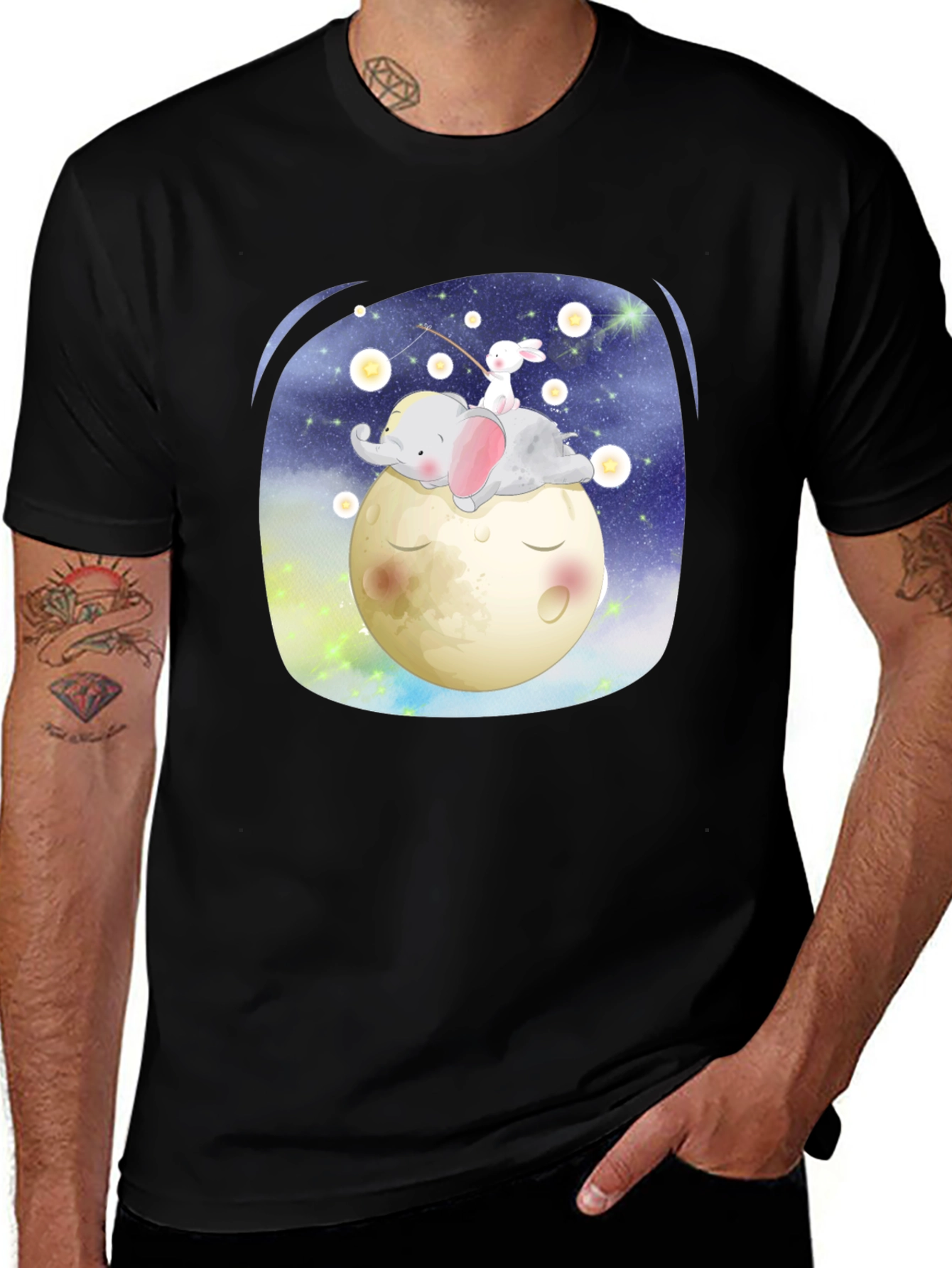 Variant 3 of Dreamy Elephant & Bunny Moon T-Shirt