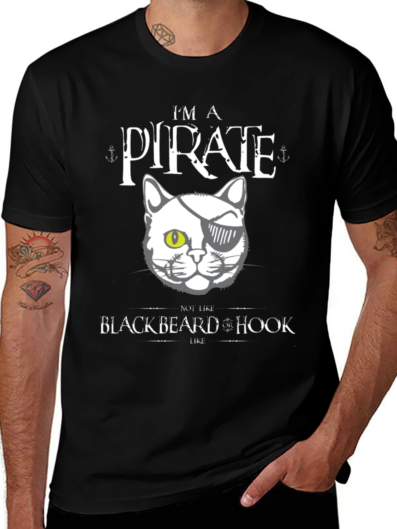 Variant 21 of Pirate Cat T-Shirt - Funny Feline Design