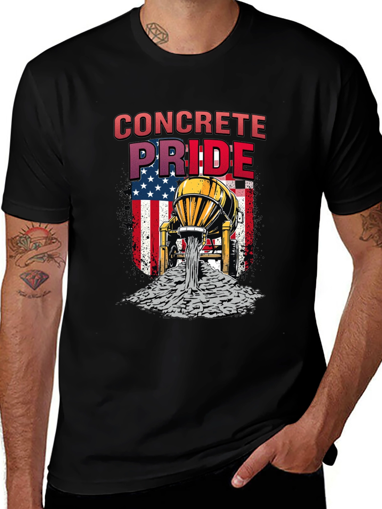 Concrete Pride T-Shirt - American Flag Design