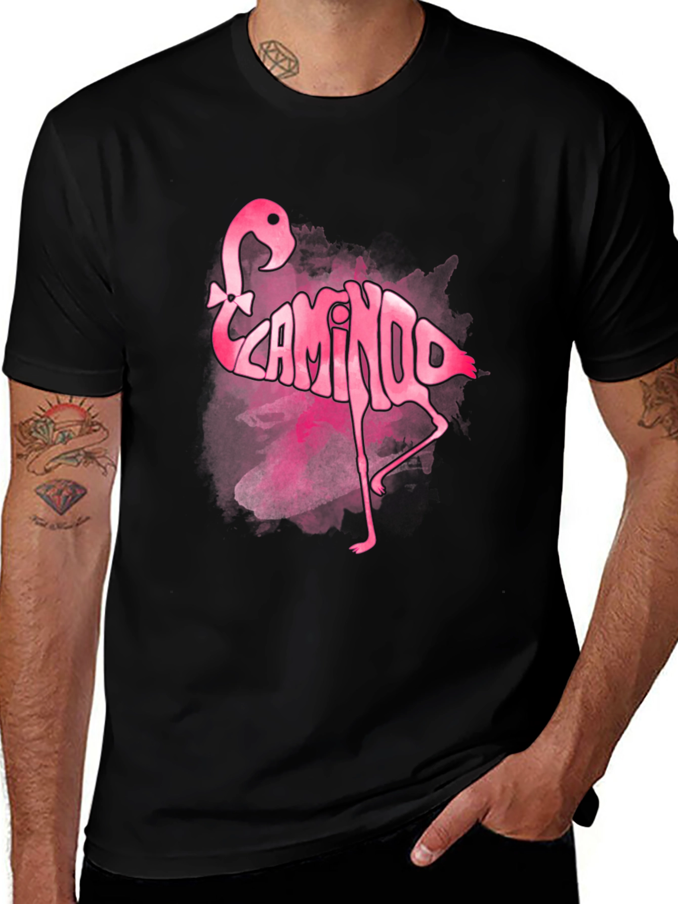 Variant 12 of Pink Flamingo Word Art Graphic Tee