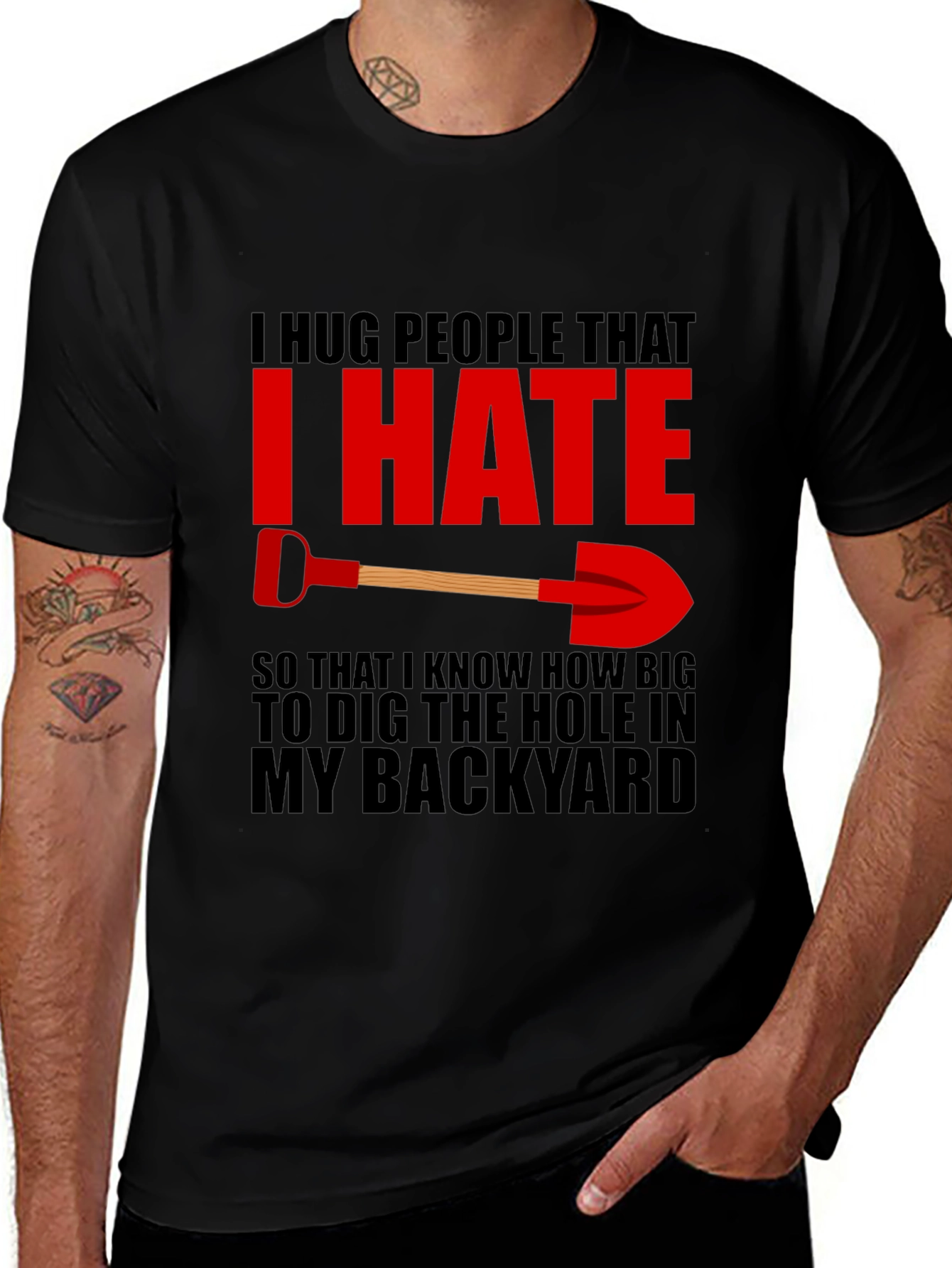 Variant 30 of I Hug People I Hate Back Yard T-Shirt
