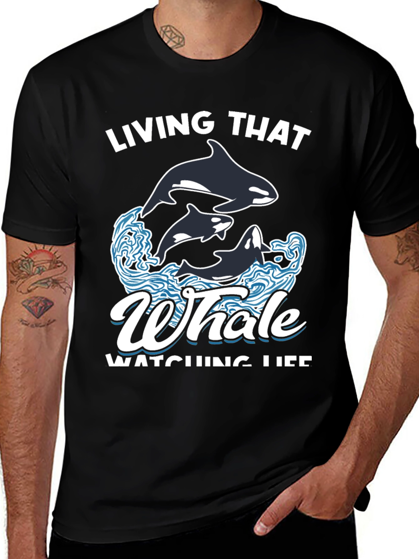 Whale Watching Life Graphic T-Shirt
