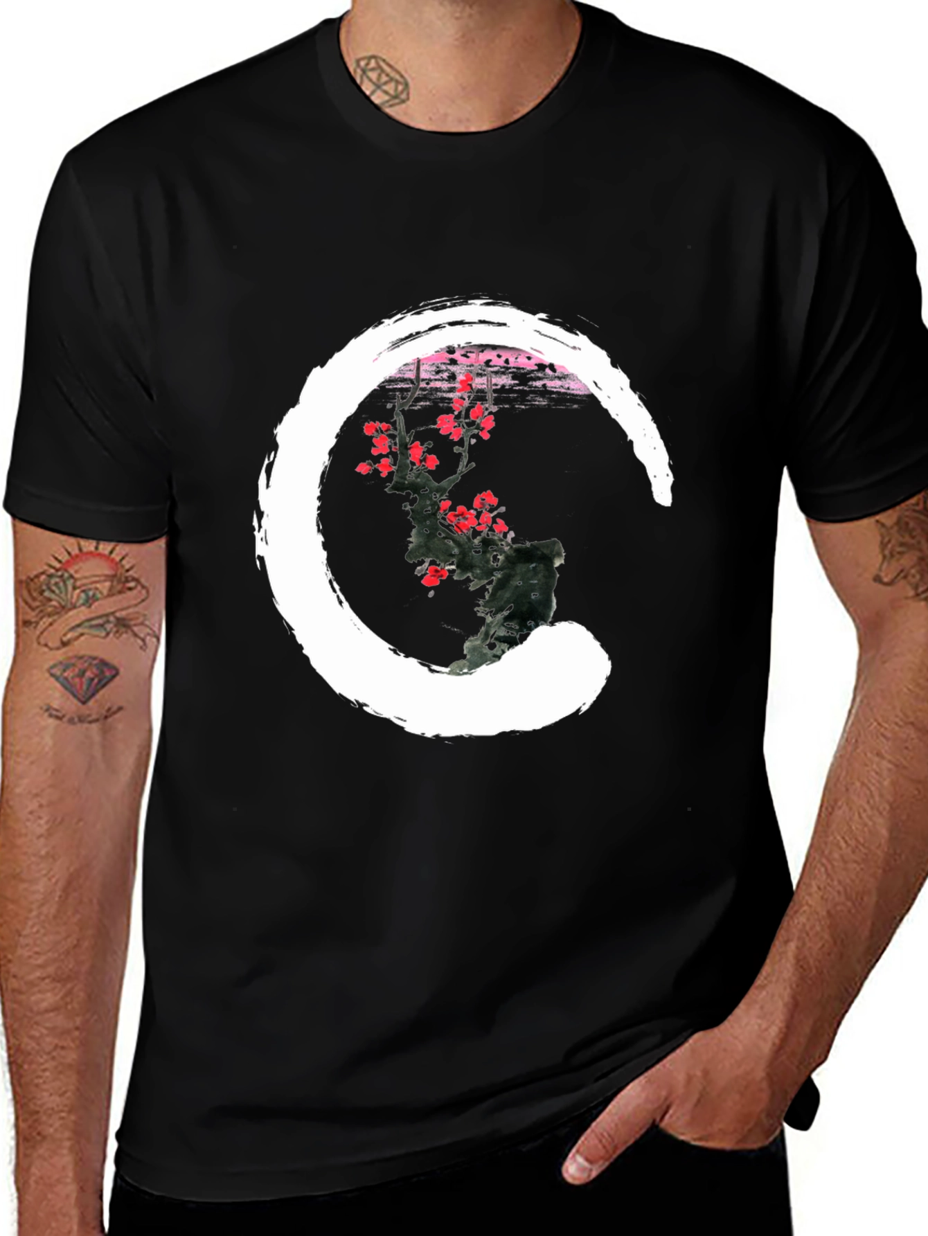 Variant 21 of Zen Circle Floral Graphic Tee