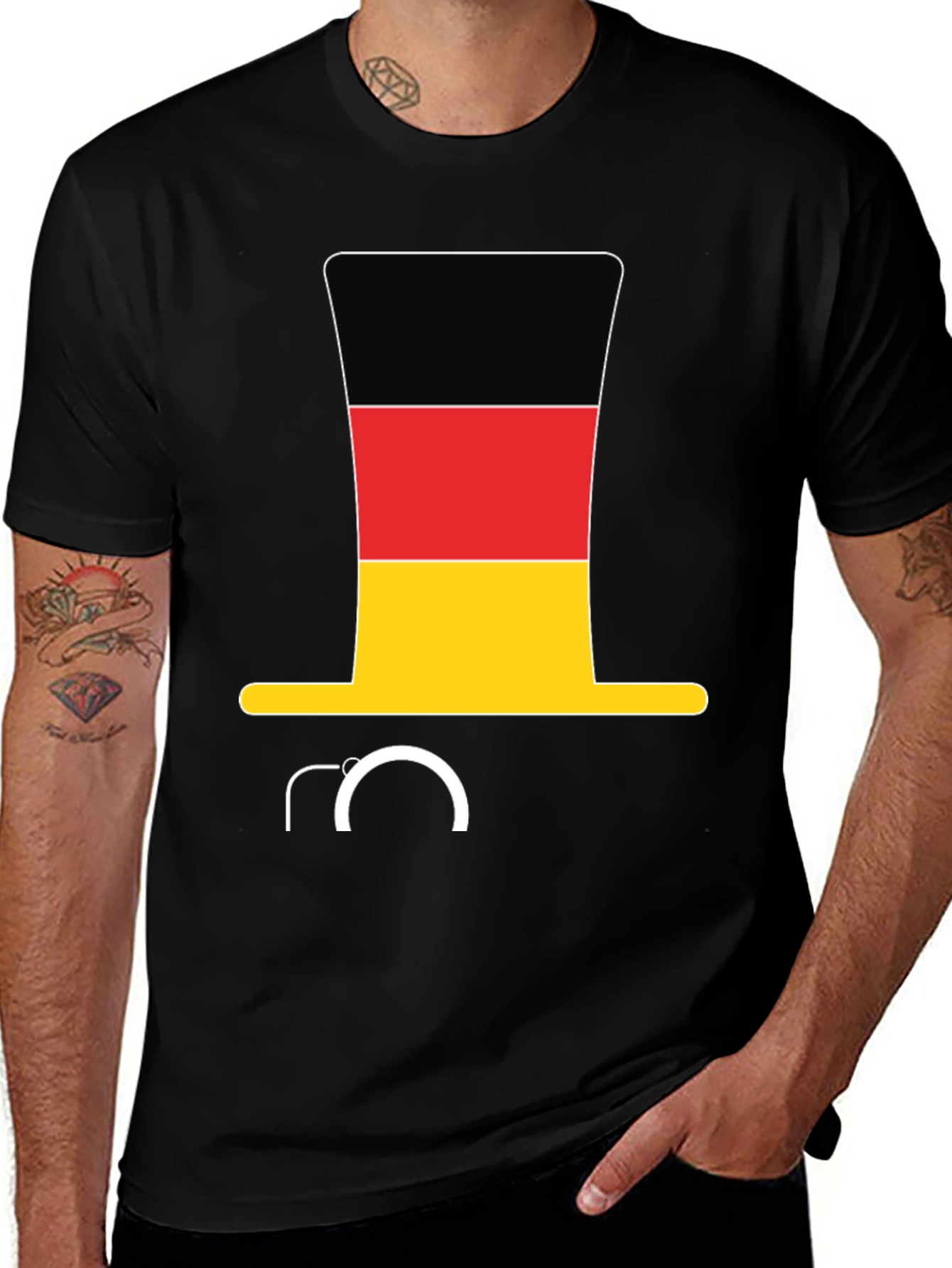 German Flag Hat & Monocle T-Shirt