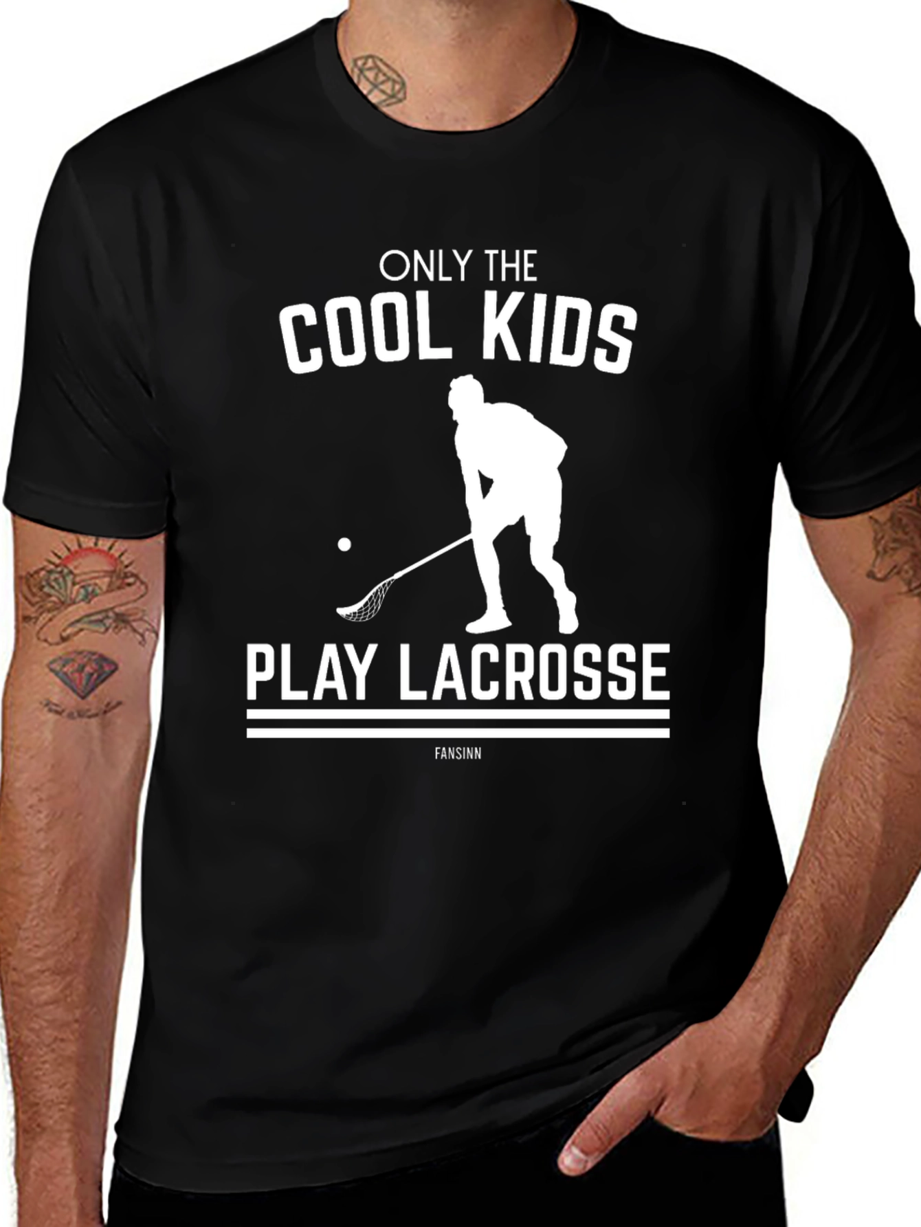 Variant 9 of Cool Kids Lacrosse T-Shirt - Black Cotton Tee