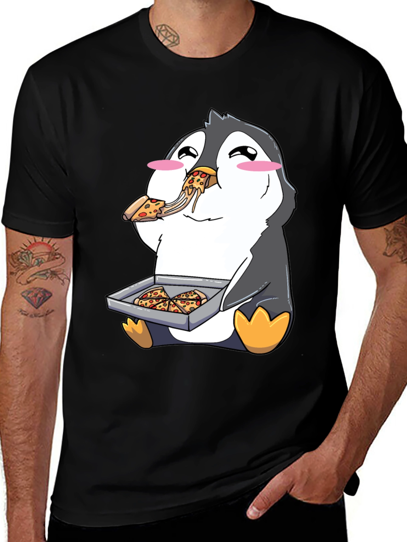 Variant 22 of Pizza Penguin Graphic Tee - Cute & Fun Design