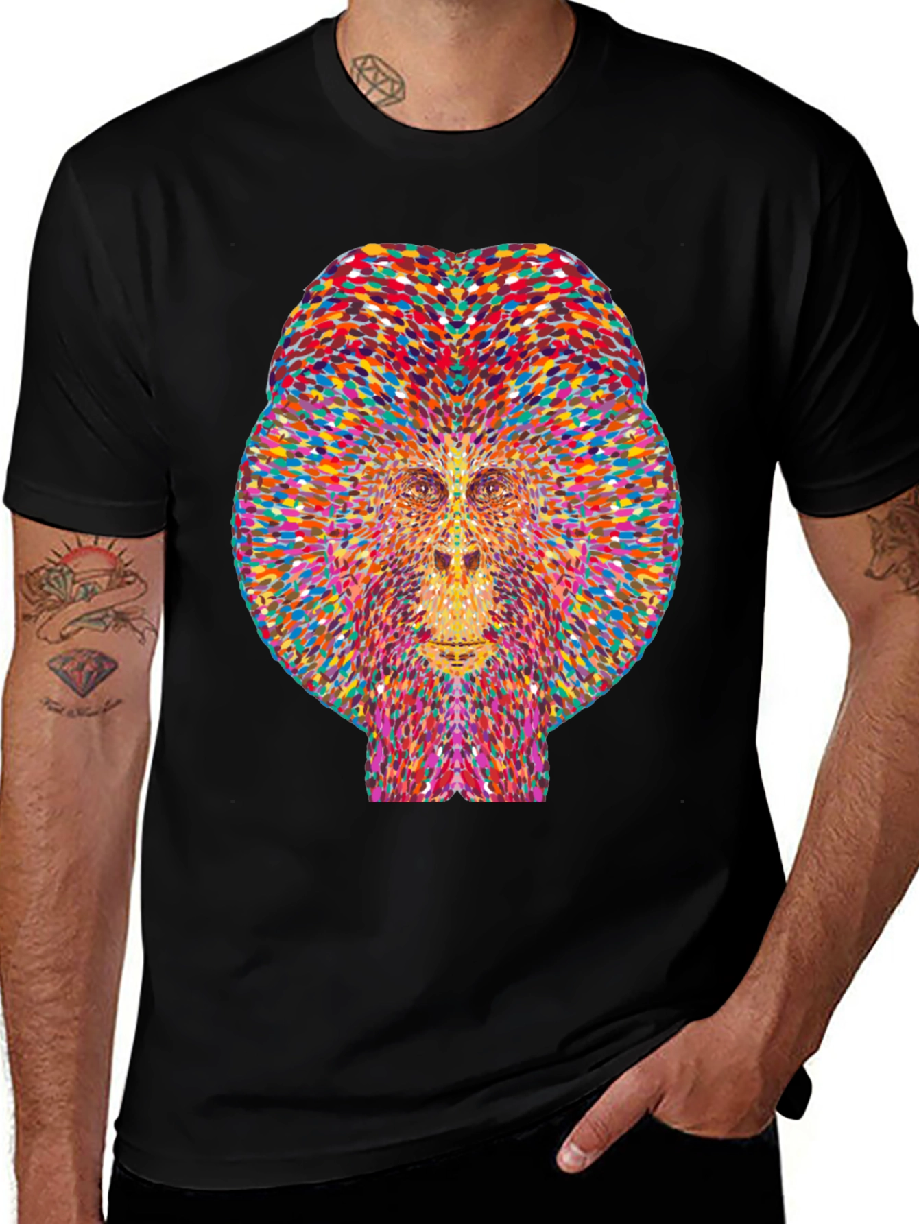Variant 5 of Colorful Geometric Gorilla Graphic Tee