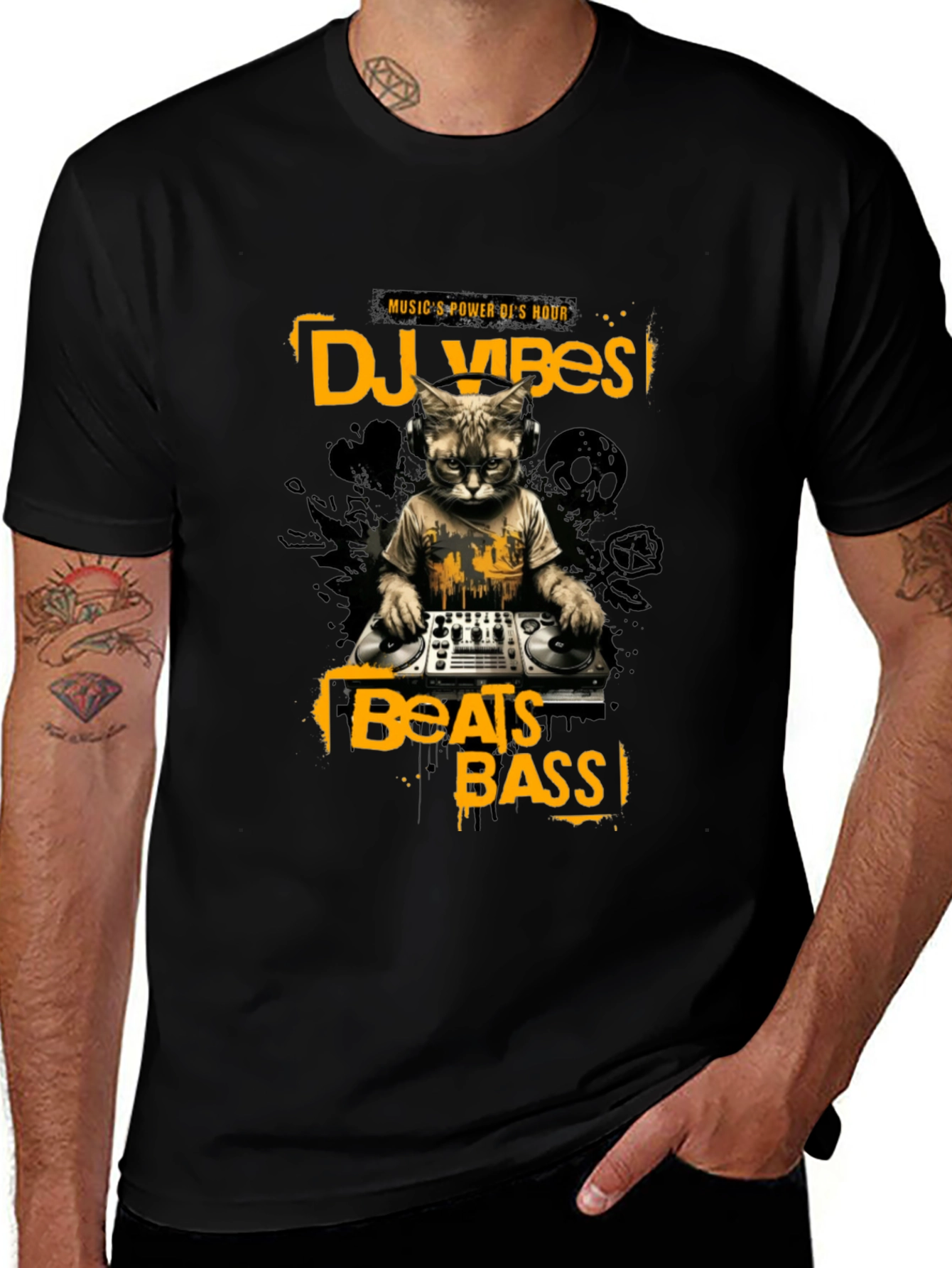 DJ Cat Vibes T-Shirt: Beats & Bass