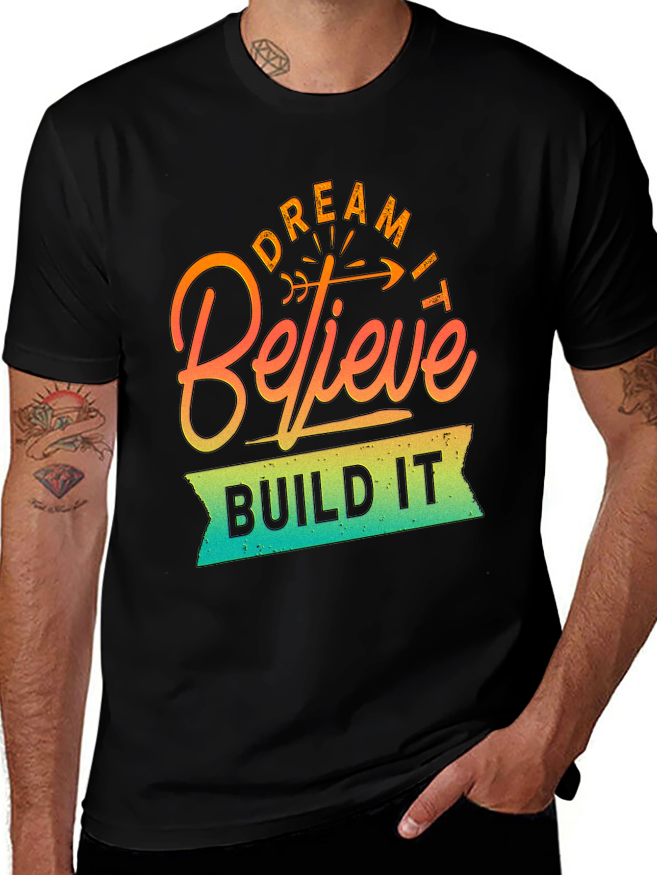 Variant 8 of Dream Believe Build It Graphic Tee