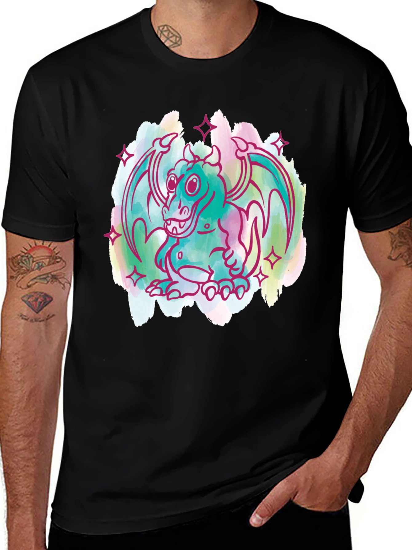 Variant 12 of Dragon Graphic Tee - Whimsical Cartoon Style