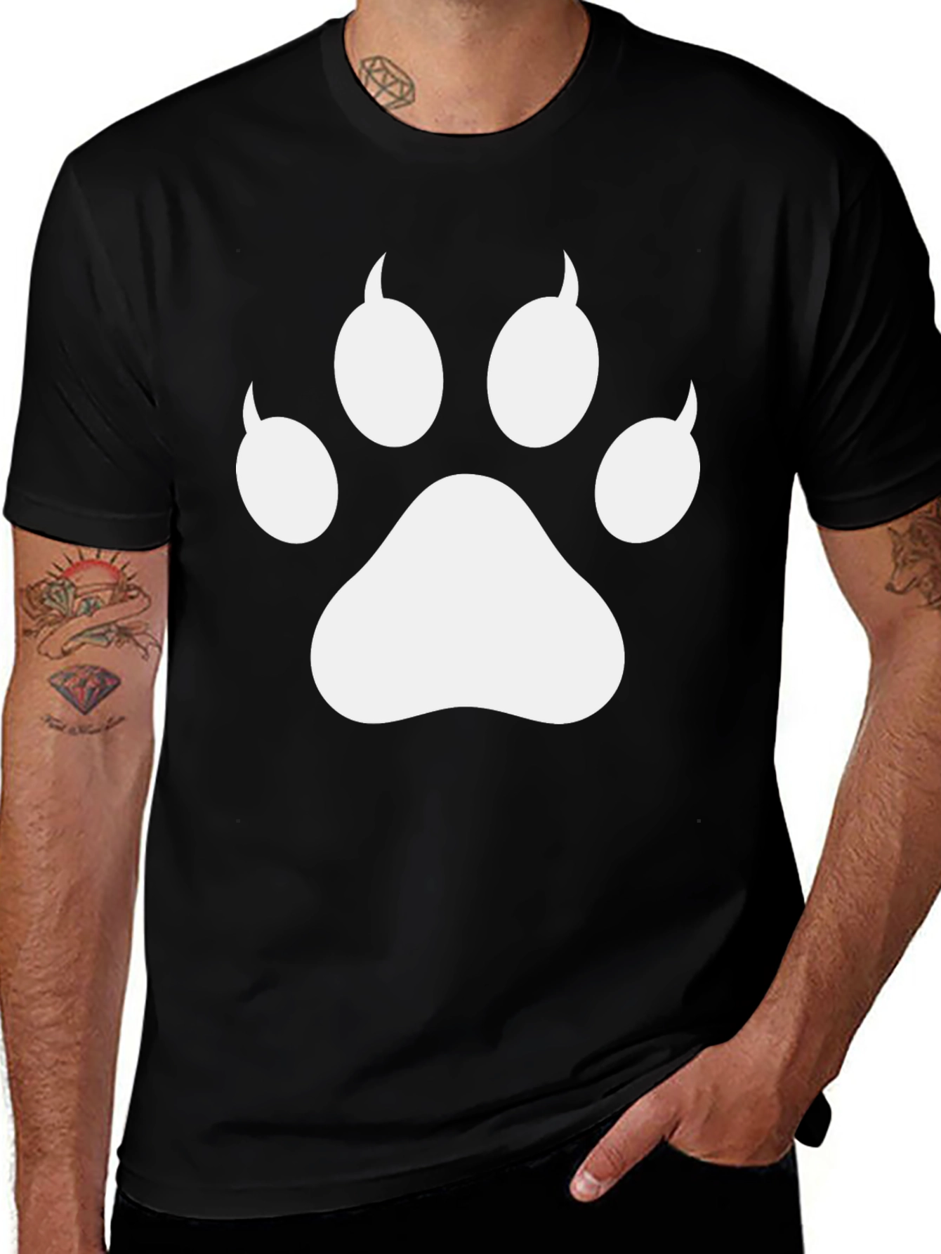 Paw Print T-Shirt - Casual Graphic Tee