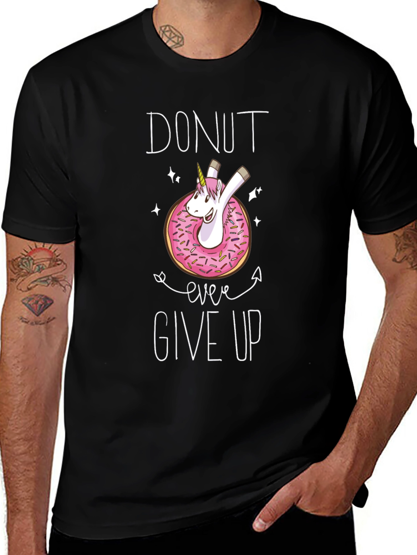 Variant 7 of Donut Ever Give Up Unicorn T-Shirt