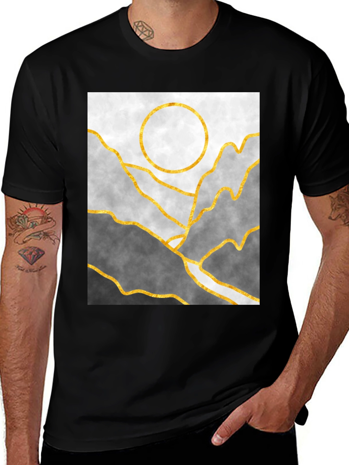 Abstract Mountain Graphic Tee - Modern Design