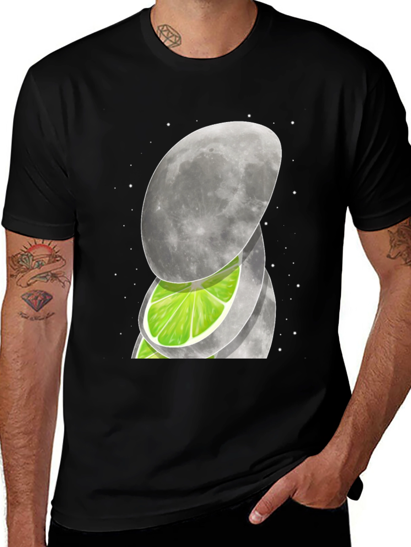 Moon & Lime Graphic T-Shirt - Unique Design