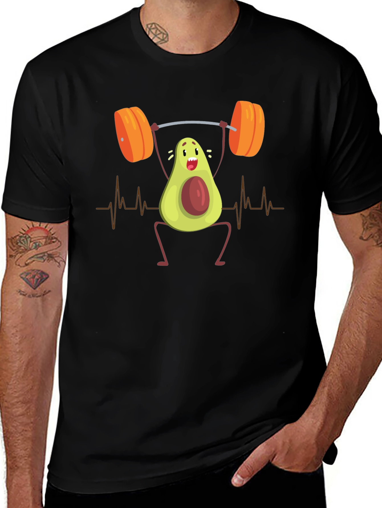 Variant 4 of Avocado Lifter Graphic Tee - Funny Gym Workout Shirt