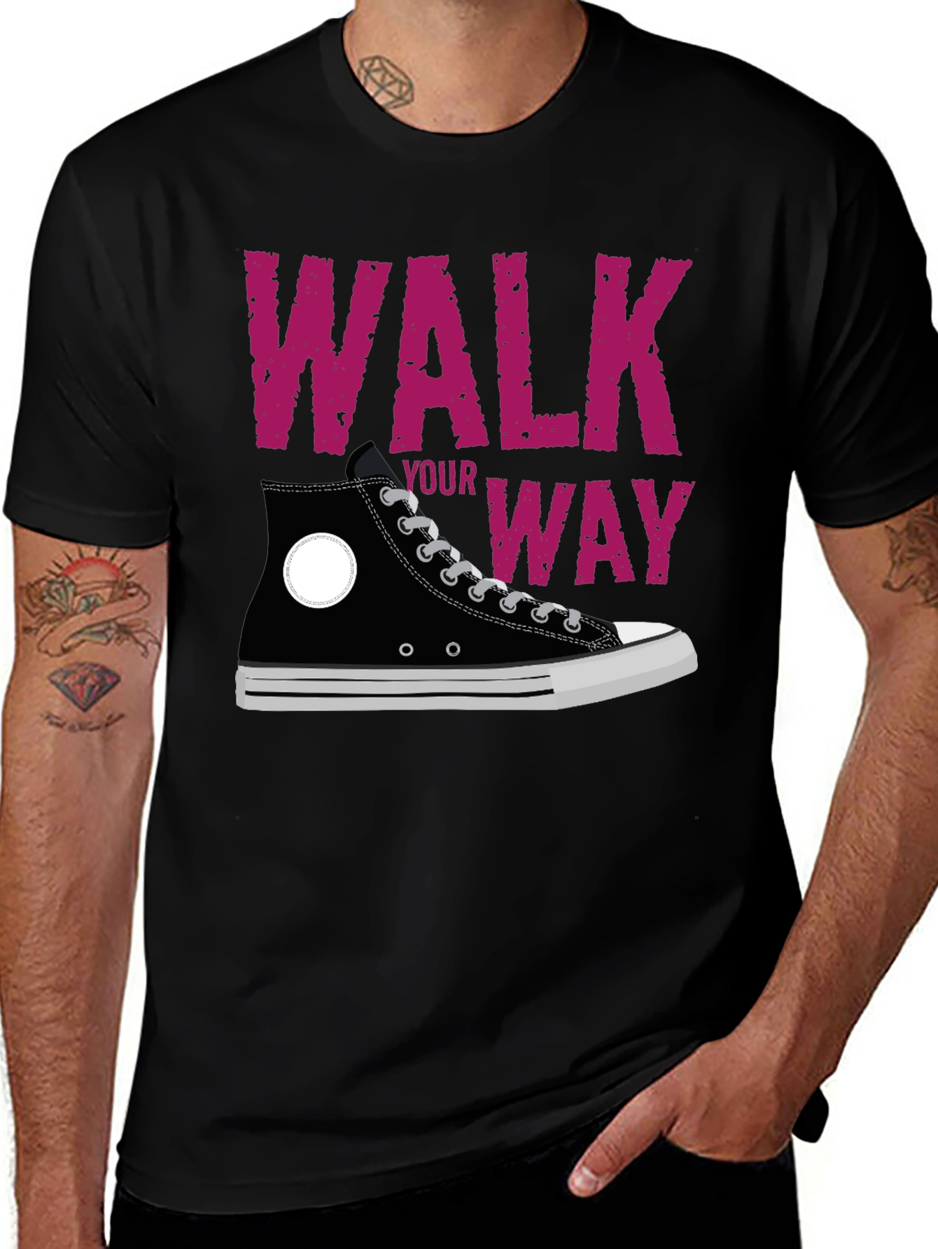 Variant 28 of Walk Your Way Graphic Tee - Black