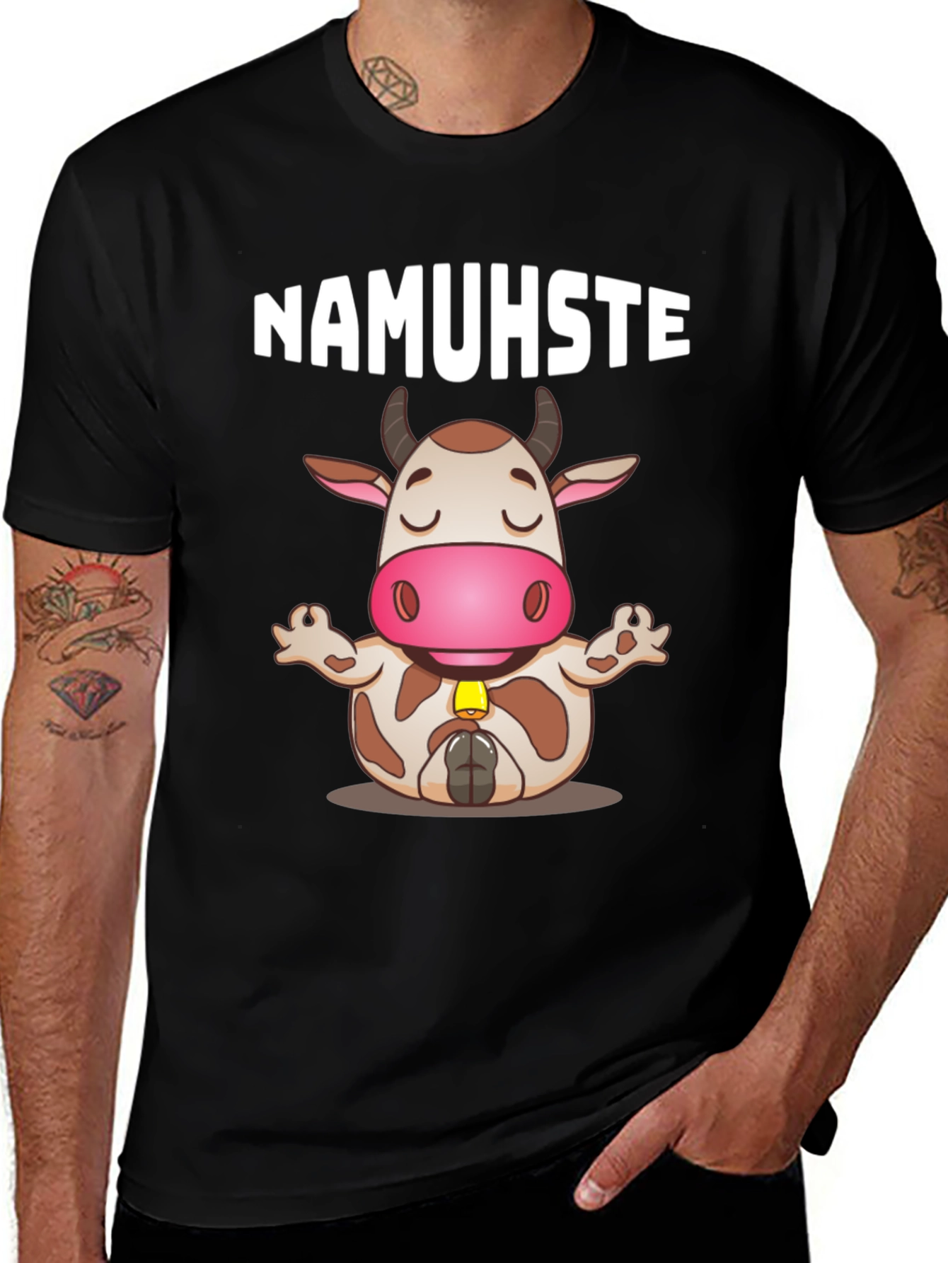Variant 6 of Namuhste Cow Yoga T-Shirt - Funny Graphic Tee