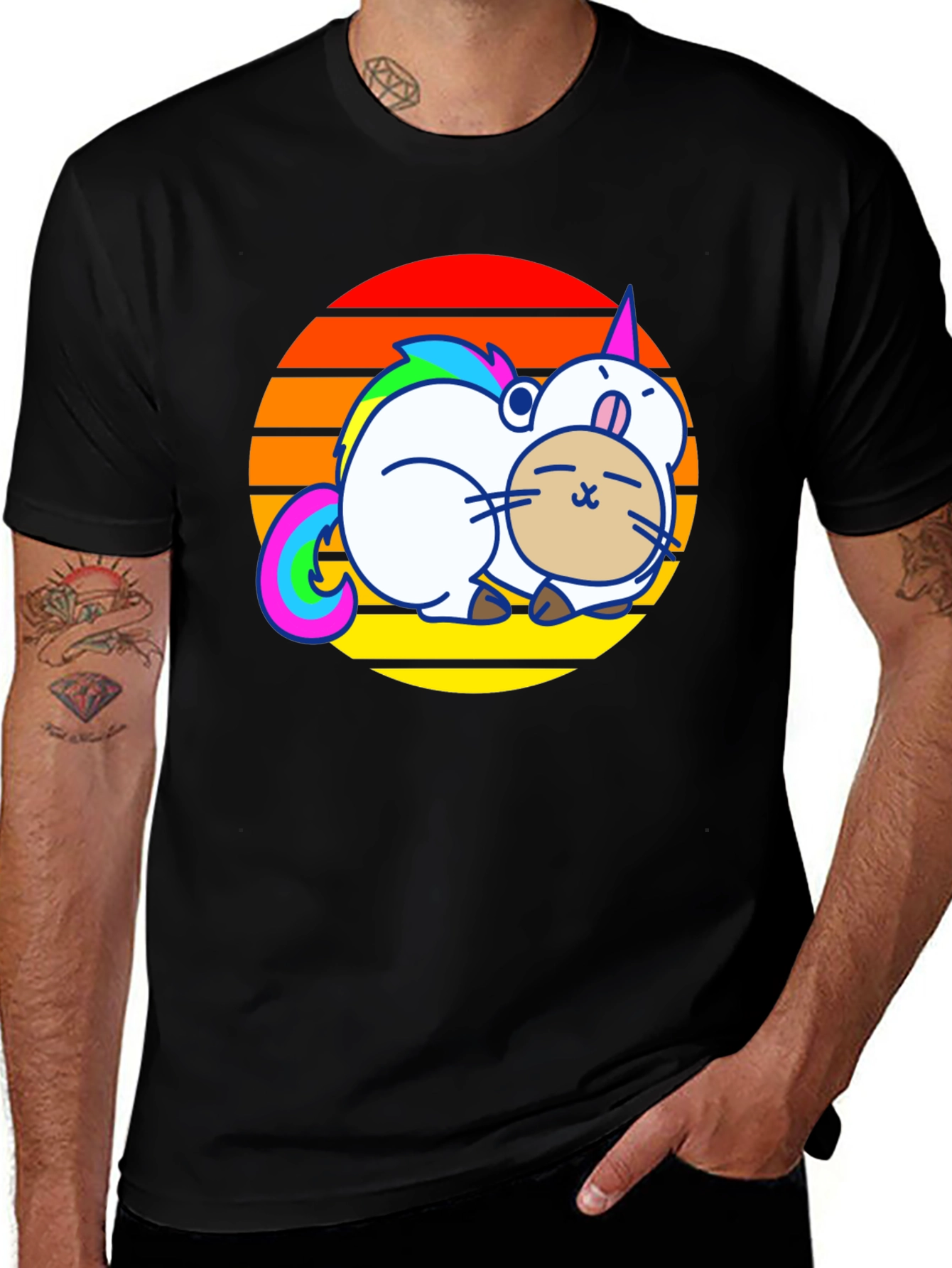 Variant 25 of Unicorn Cat Sunset Graphic T-Shirt