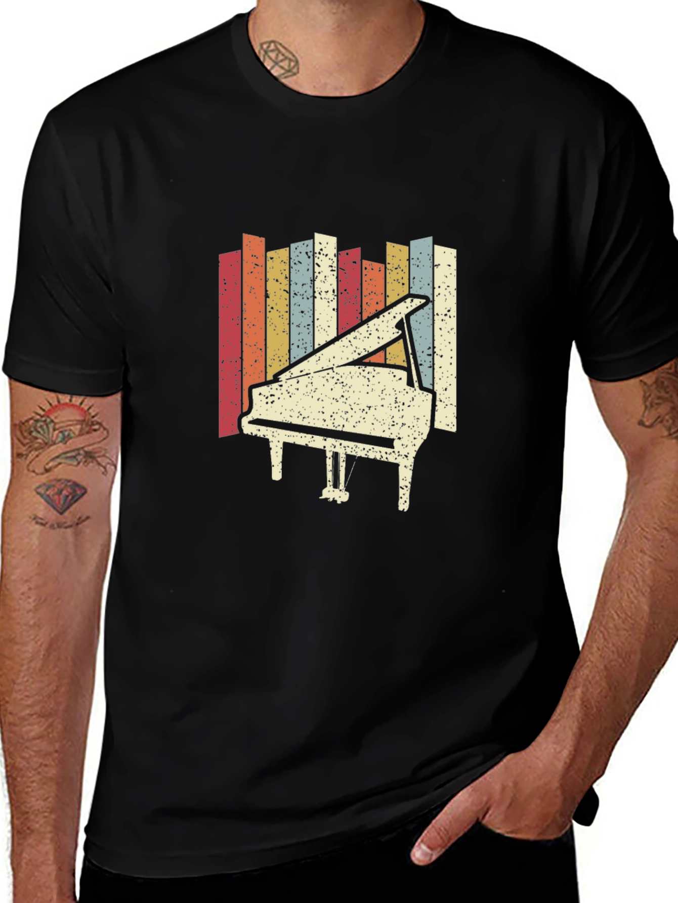 Variant 30 of Retro Piano Graphic Tee - Classic Style
