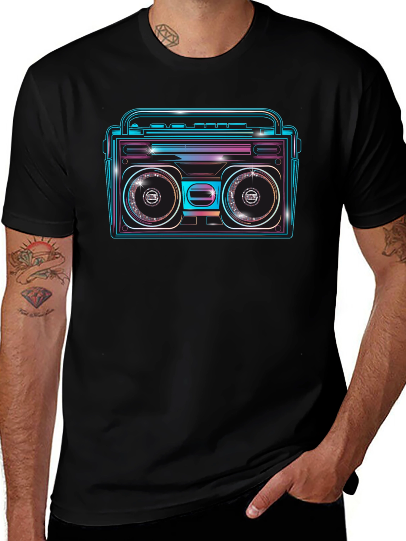 Variant 17 of Retro Boombox Graphic Tee - Vintage Style Shirt