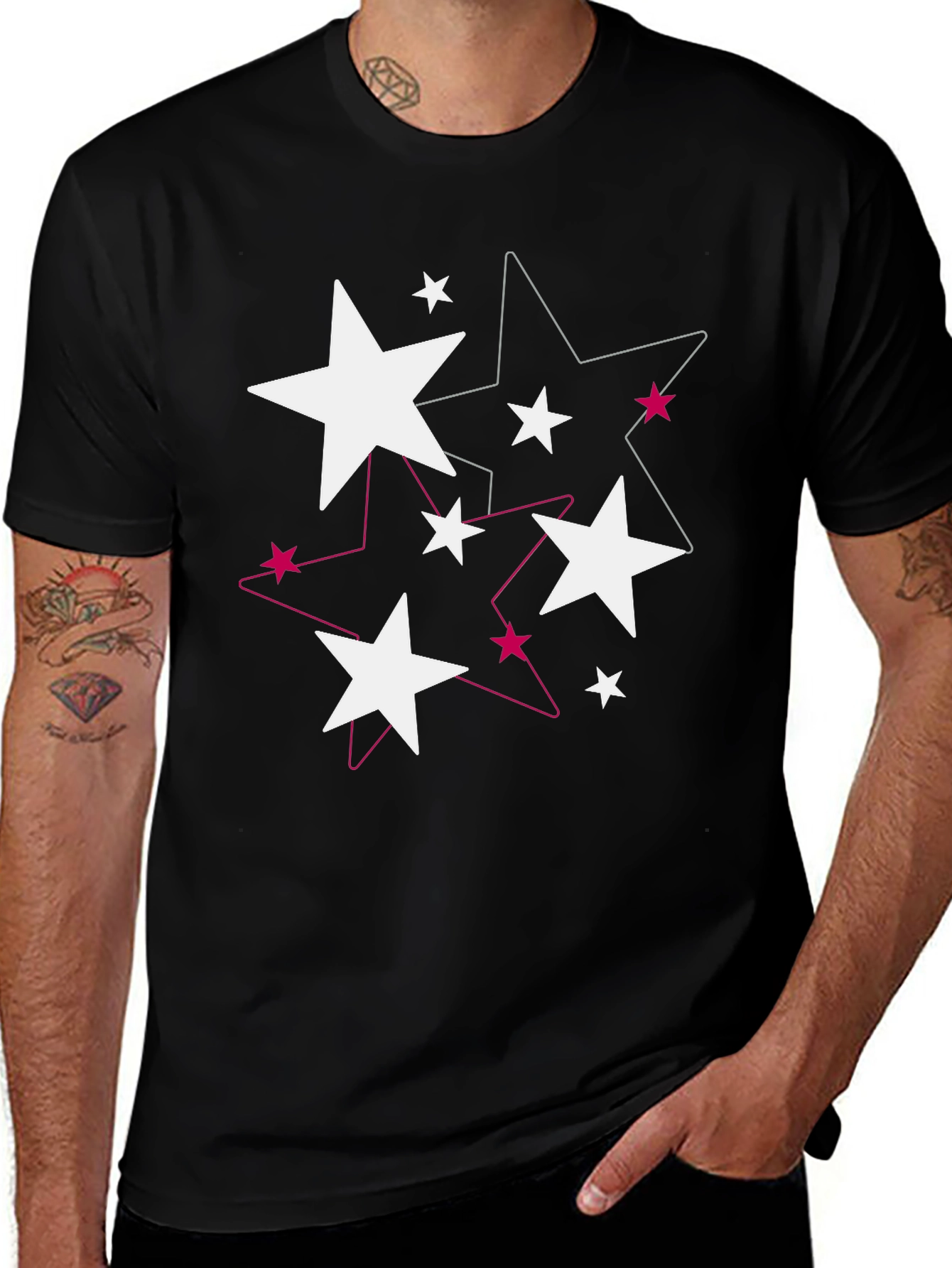 Variant 16 of Star Graphic Black T-Shirt