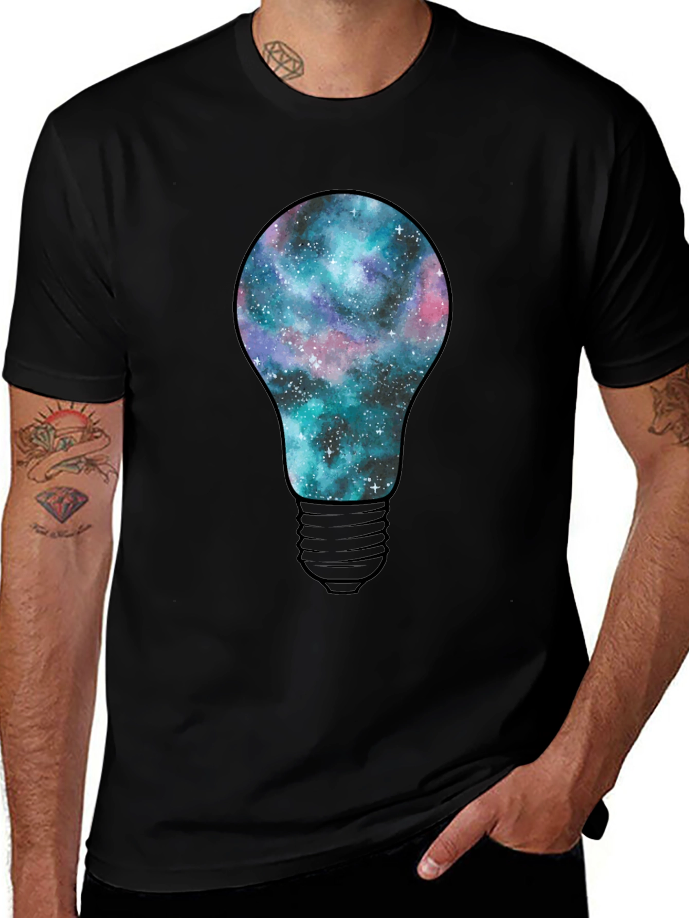 Variant 9 of Galaxy Bulb Men's T-Shirt - Black