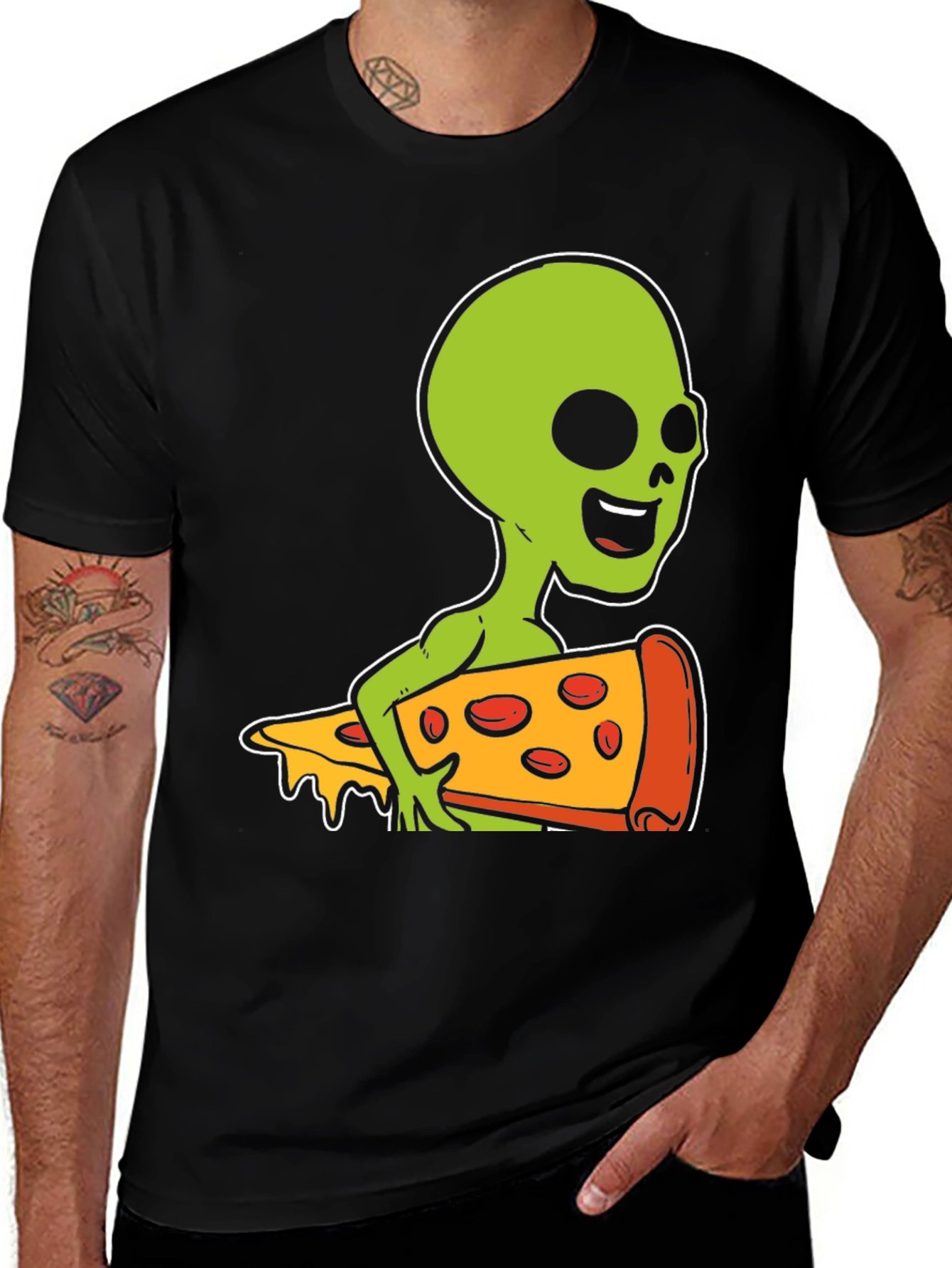 Variant 7 of Alien Pizza T-Shirt - Out of This World Comfort