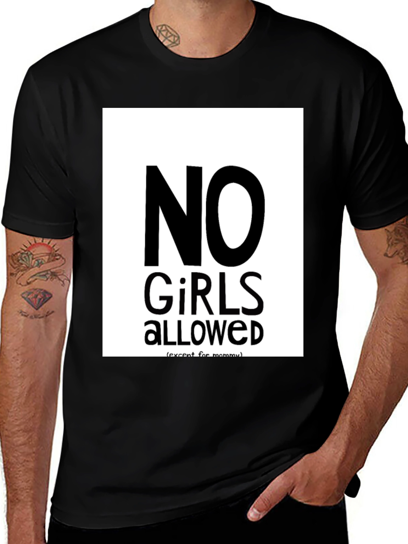 Variant 15 of No Girls Allowed Graphic Tee - Men's Black T-Shirt