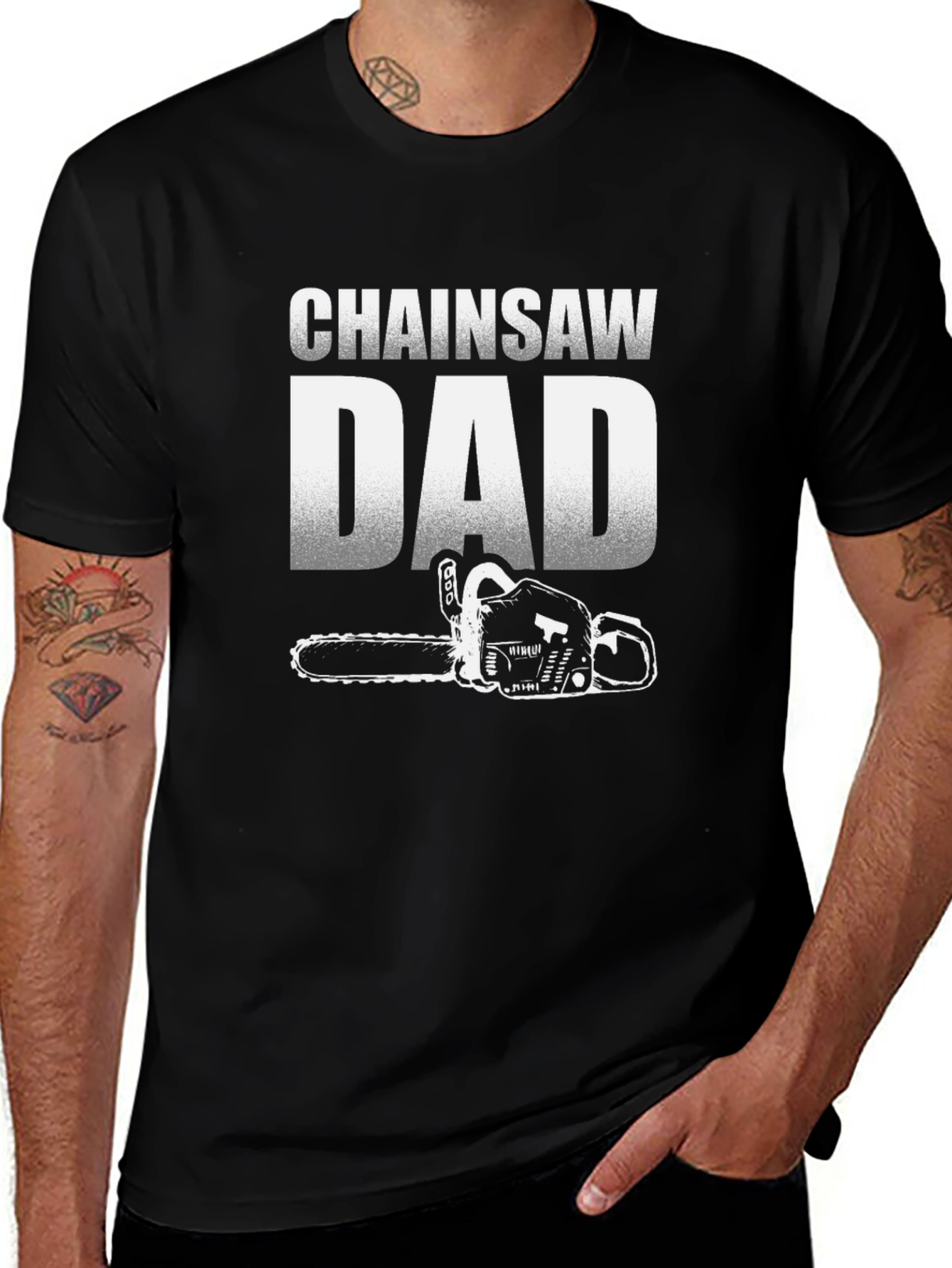 Variant 22 of Chainsaw Dad Black Graphic Tee
