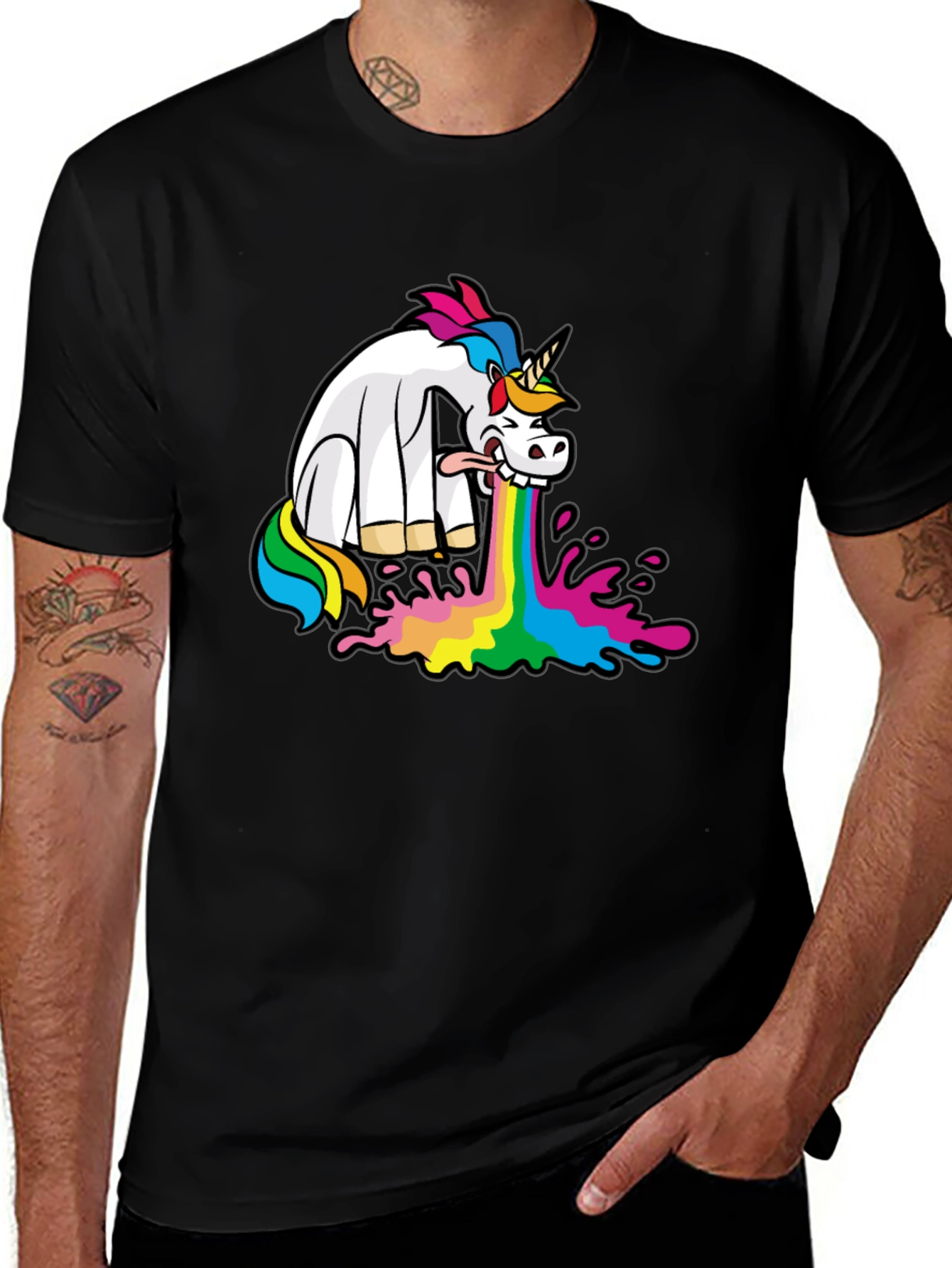 Variant 30 of Puking Unicorn Graphic Tee
