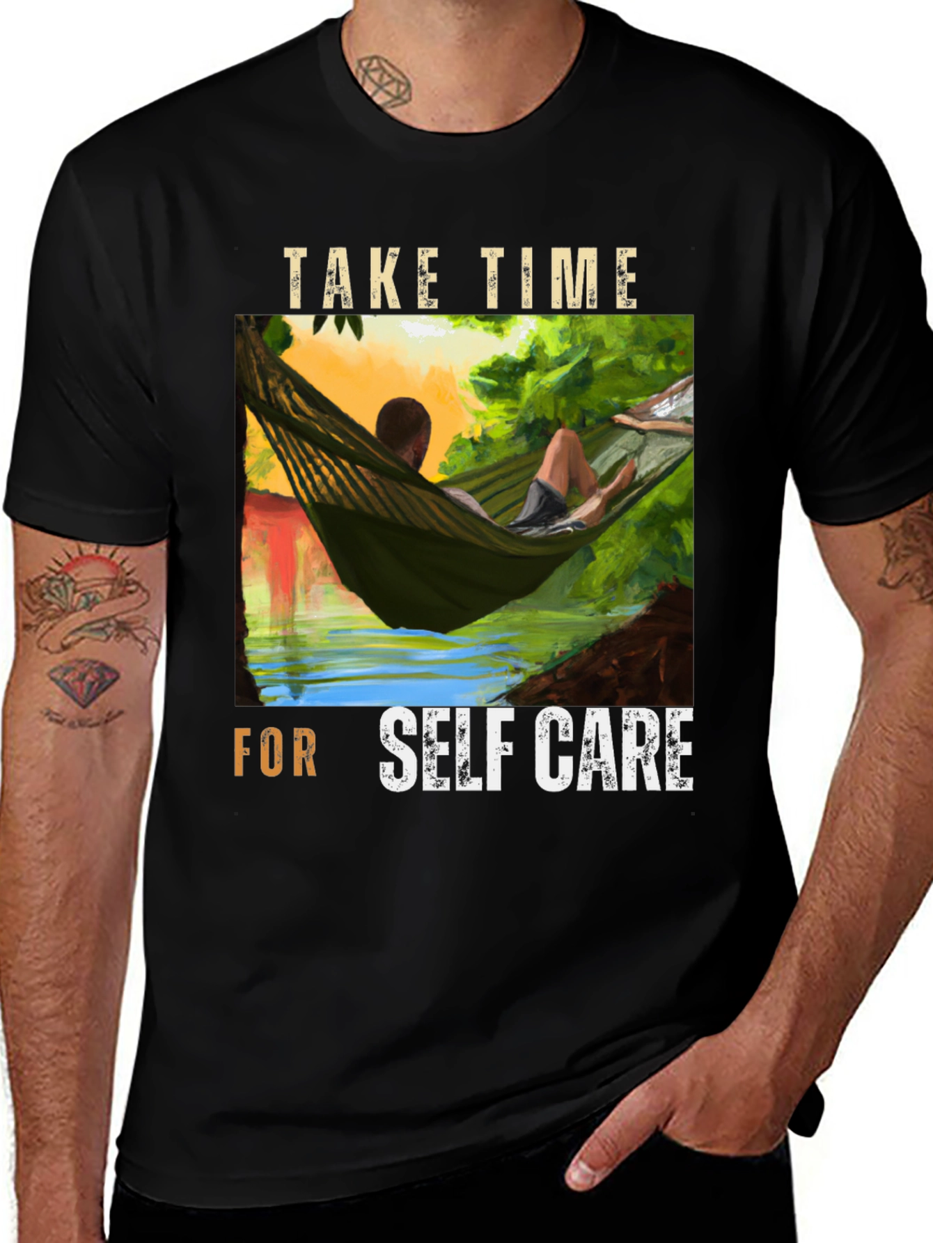 Variant 9 of Relaxing Hammock Graphic Tee - Self Care T-Shirt