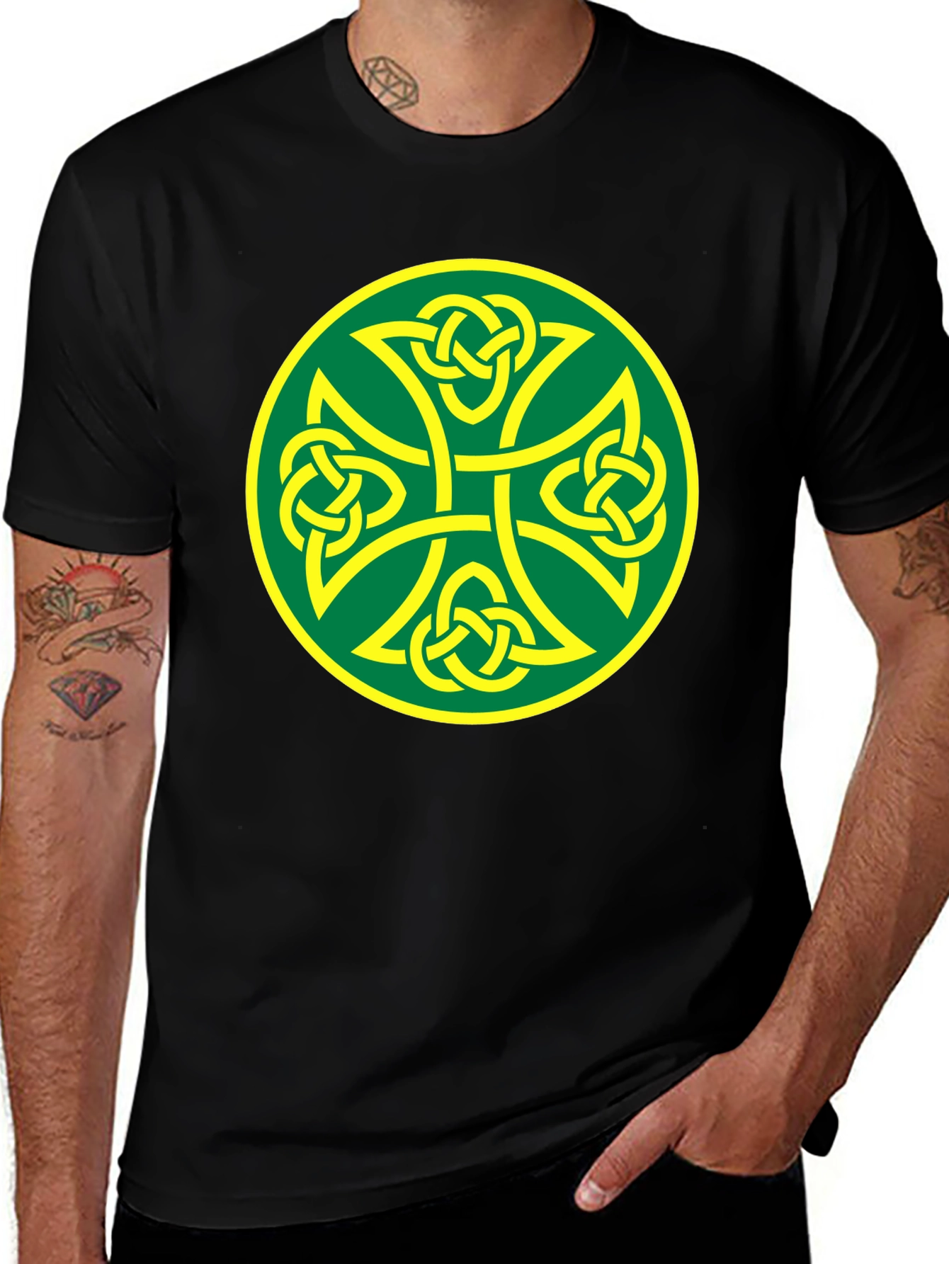 Celtic Knot Cross Black T-Shirt
