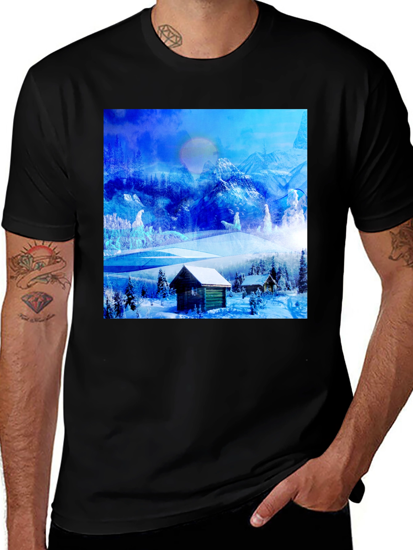 Variant 18 of Winter Cabin Graphic Tee