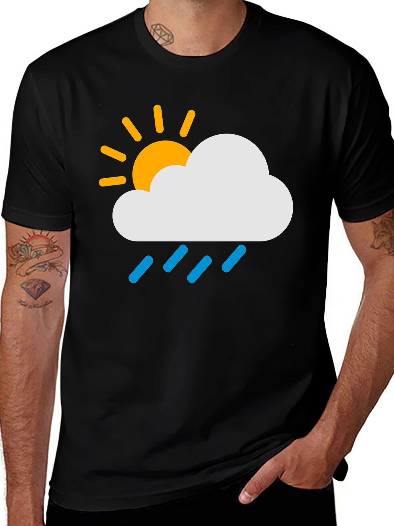 Variant 18 of Rainy Day Graphic T-Shirt - Weather Design Tee