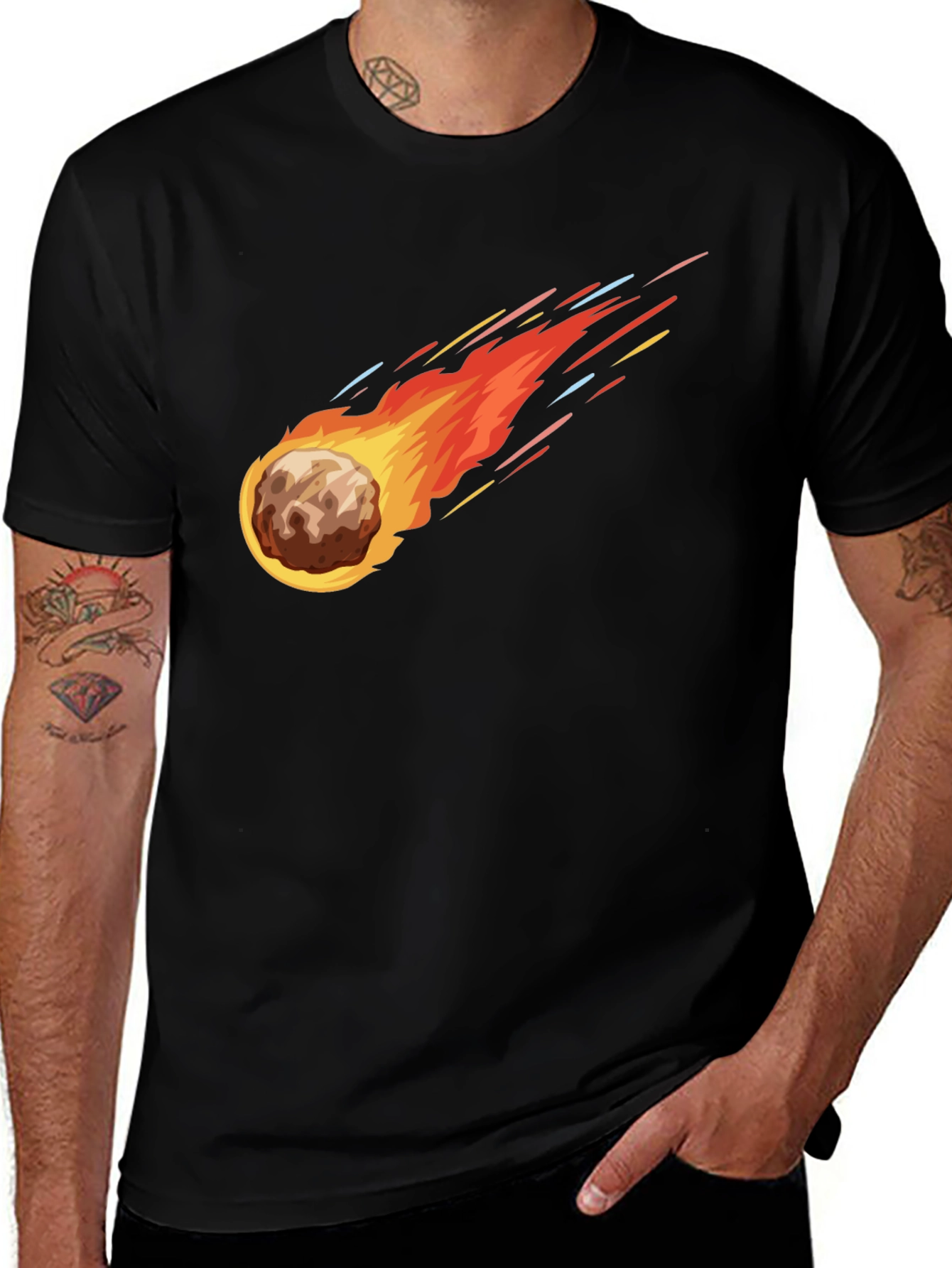 Variant 13 of Meteor Strike Black T-Shirt - Graphic Tee